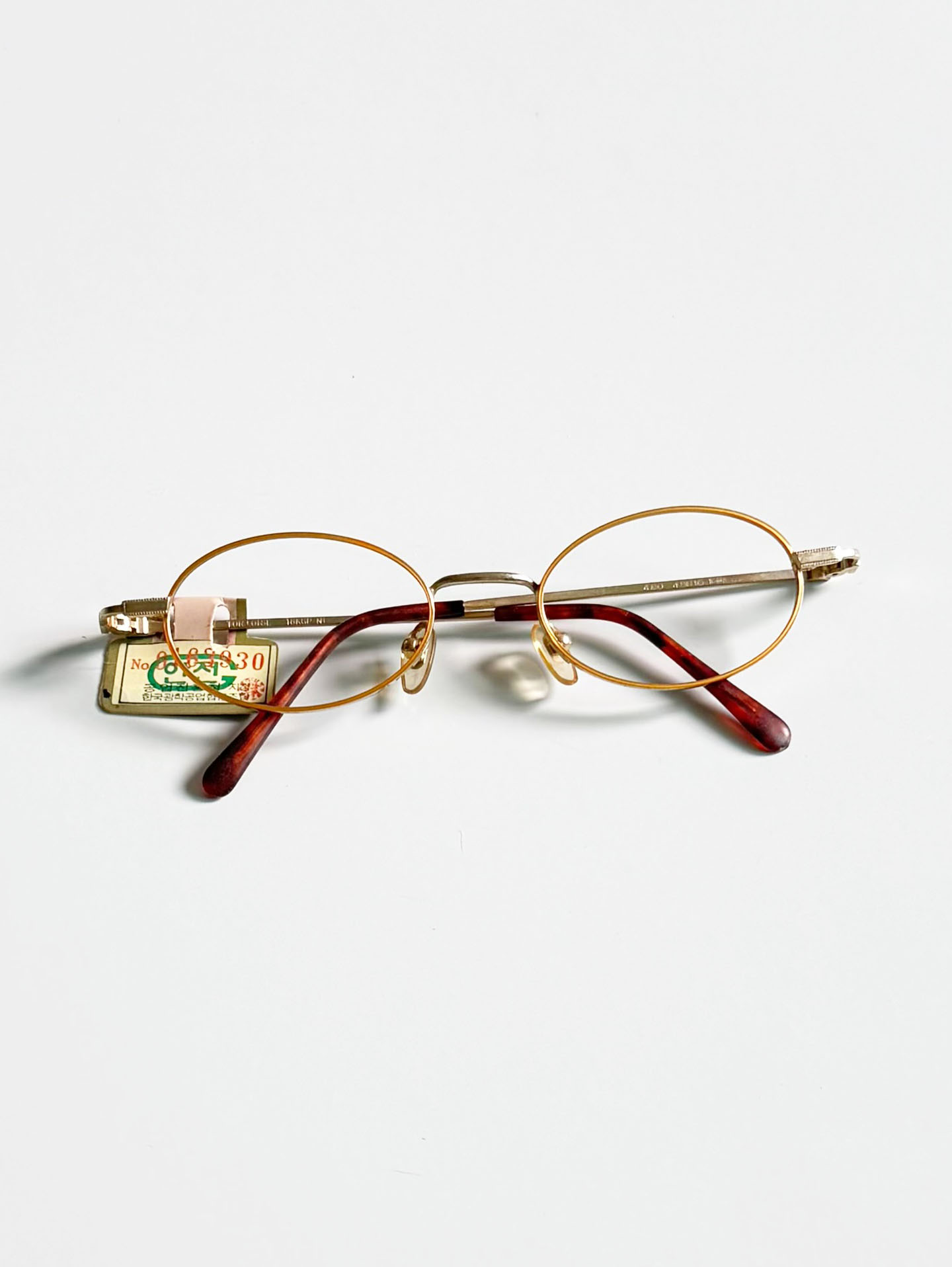 90’s TORTOISE Oval Gold Metal Frame Glasses