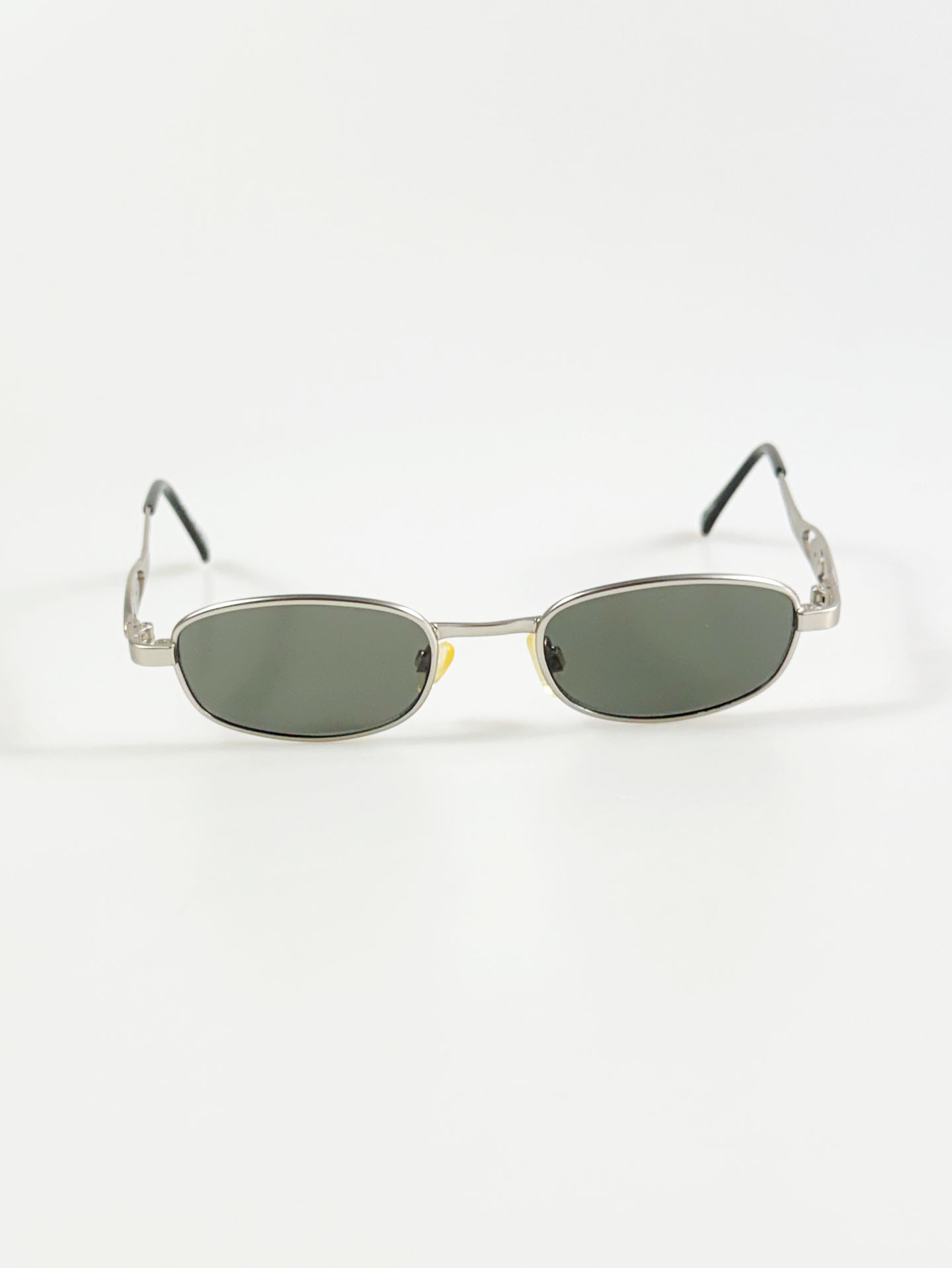 Silver Slim Square Metal Frame Sunglasses