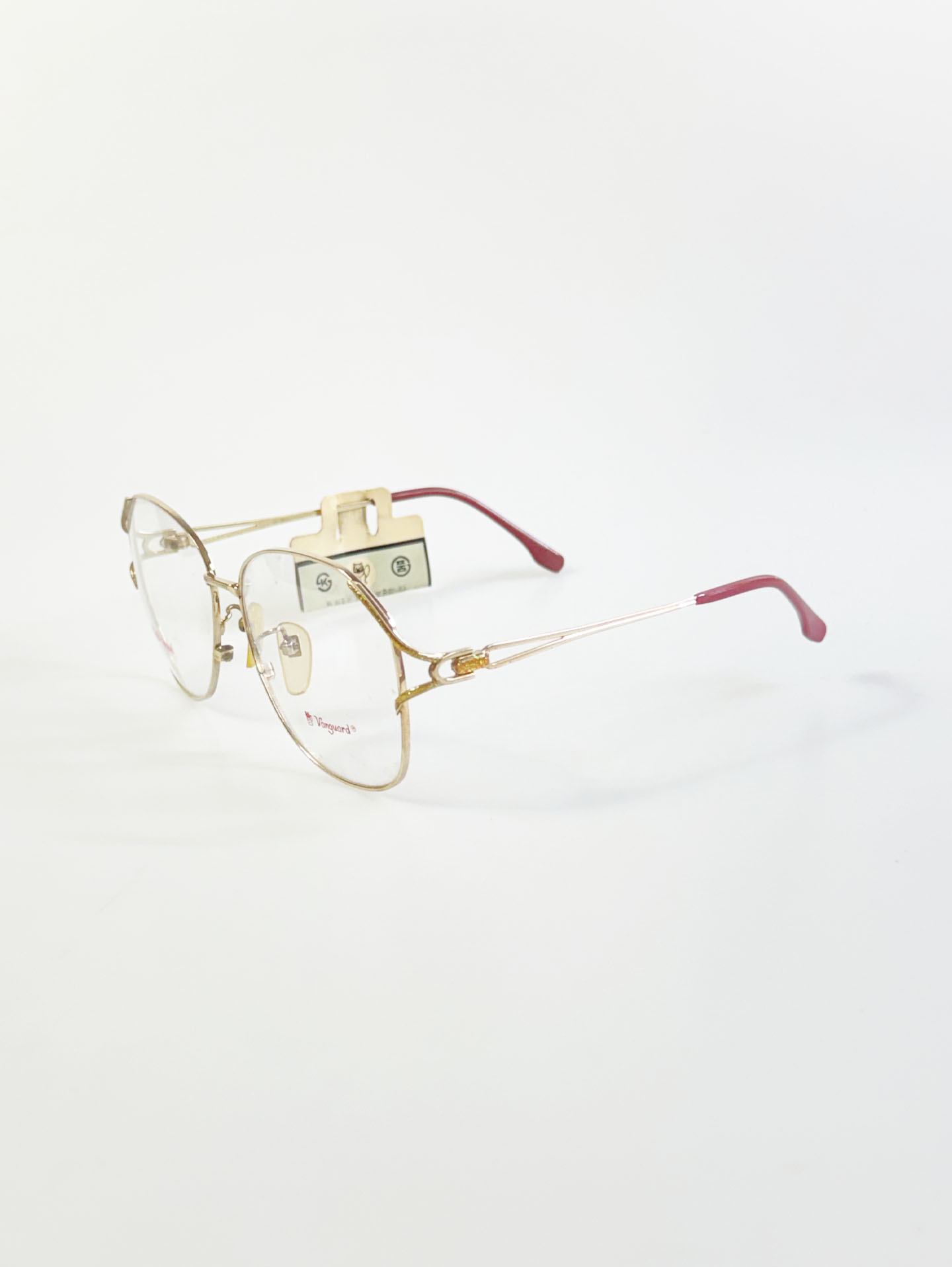 80's Vanguard Gold Geometric Metal Frame Glasses