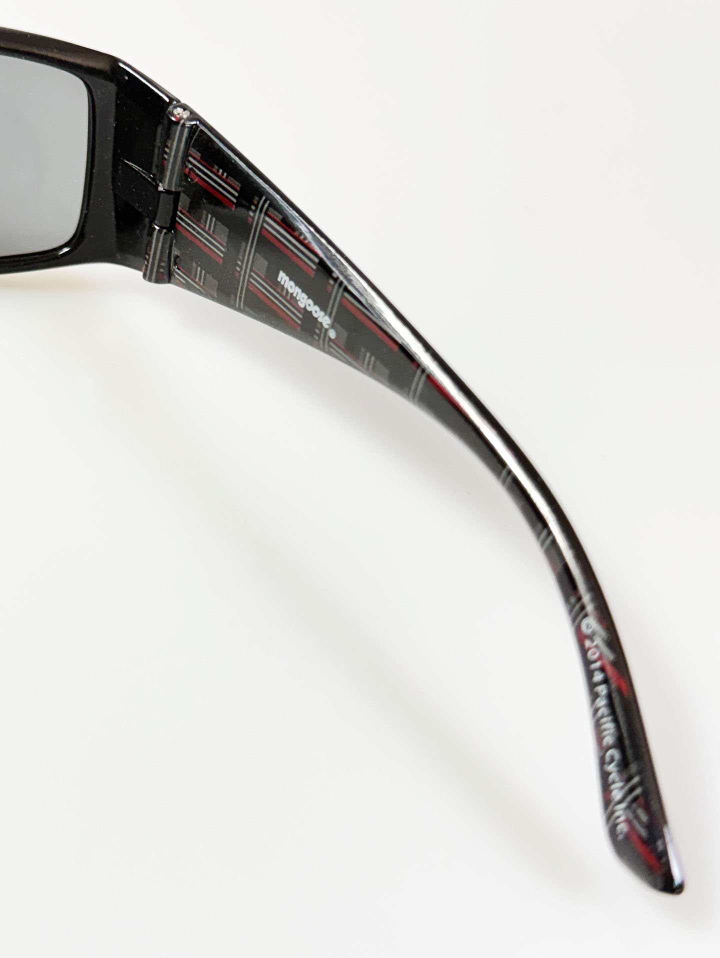 90's MONGOOSE Black Wraparound Splash Graphic Sunglasses