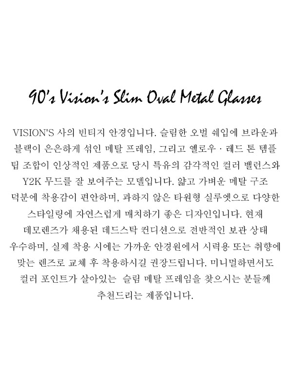 Vision’s Slim Oval Two-Tone Metal Glasses