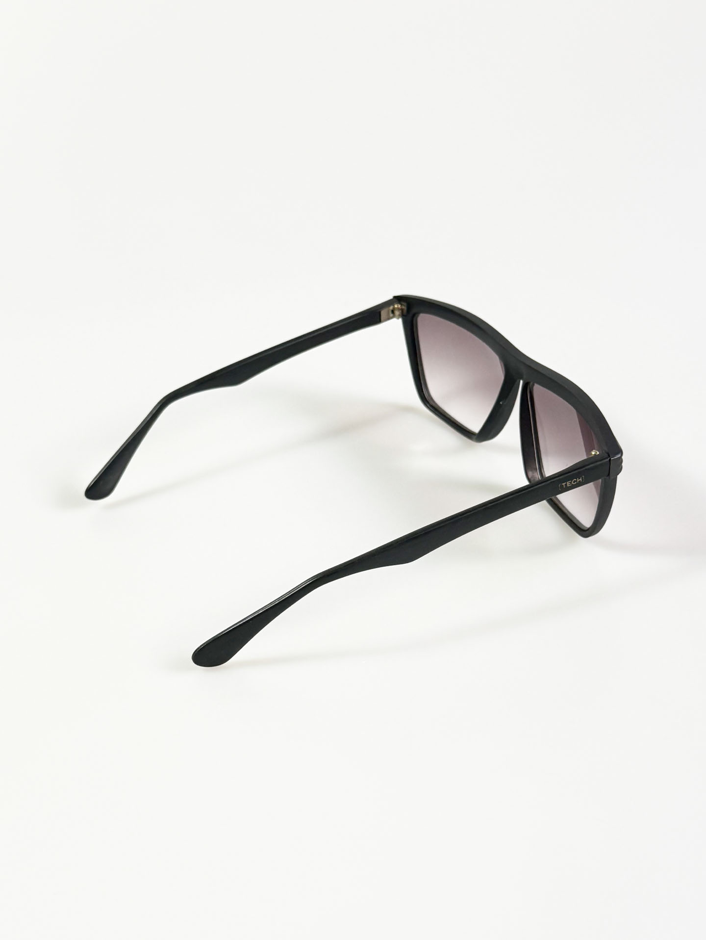90's TECH Square Wrap-Style Matte Black Frame Sunglasses