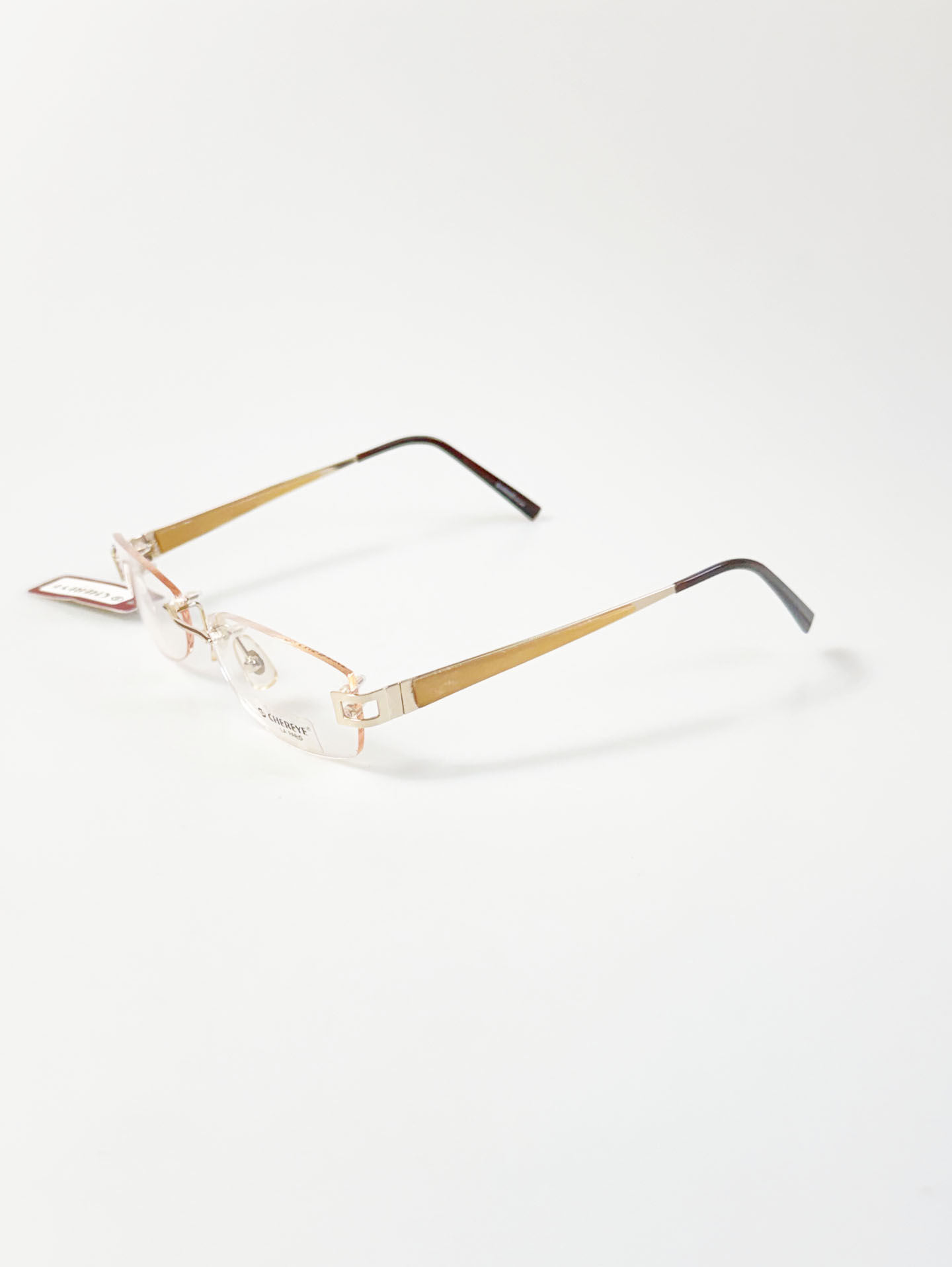 CHEREYE LA PARIS Gold Rimless Square Frame Glasses