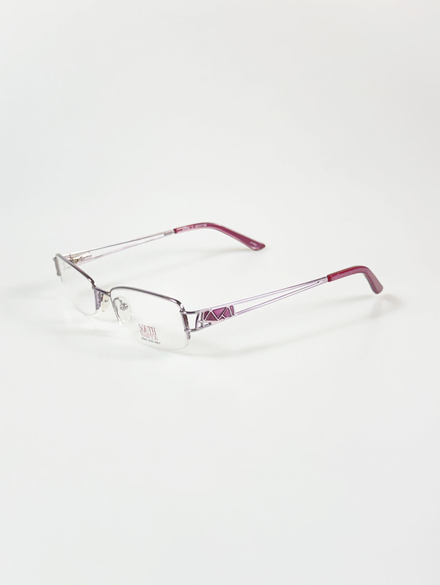 South Hampton Slim Square Half-Rim Metal Frame Glasses