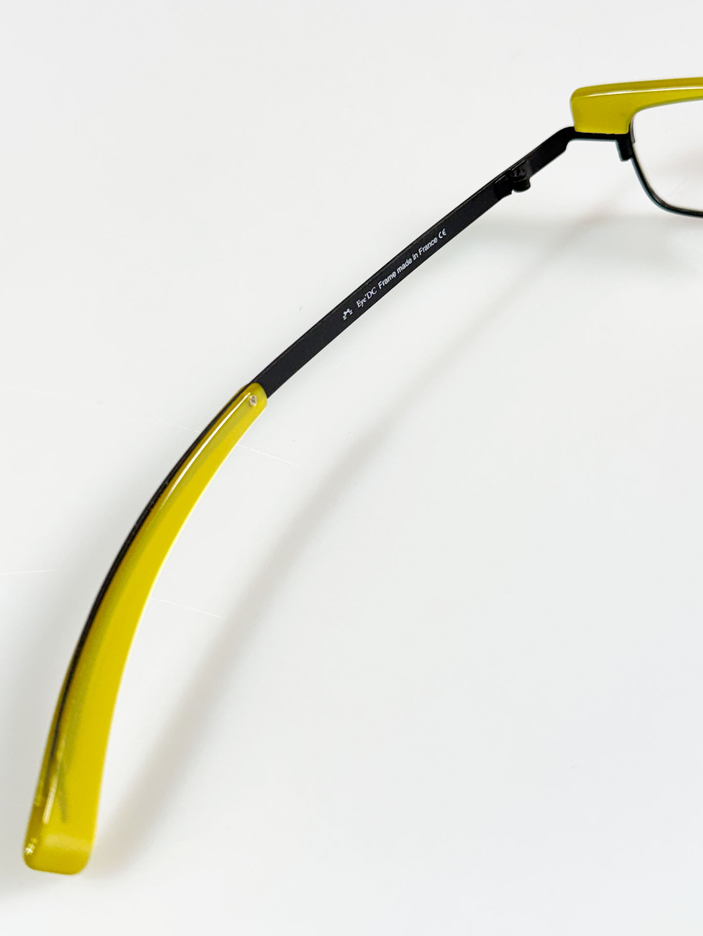 Eye’DC Black & Lime Frog-Inspired Square Combination Frame Glasses (made in France)