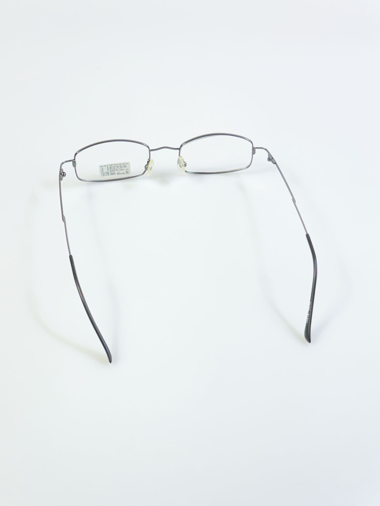 EPILOGUE Gunmetal Slim Square Metal Glasses