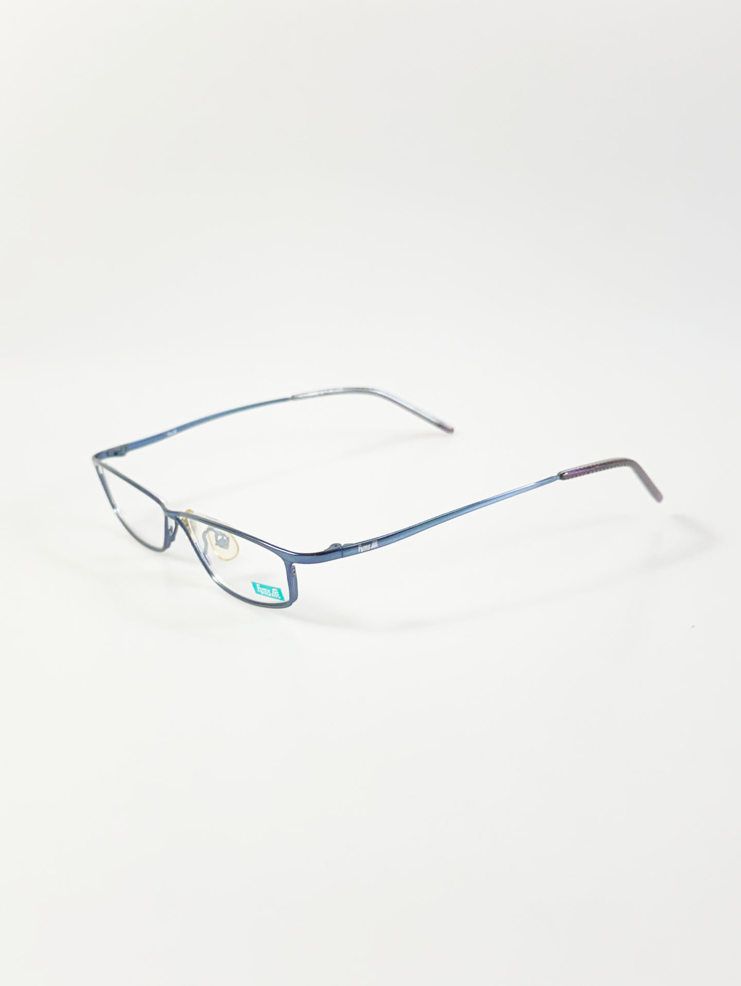FUTIS Blue Slim Square Metal Glasses