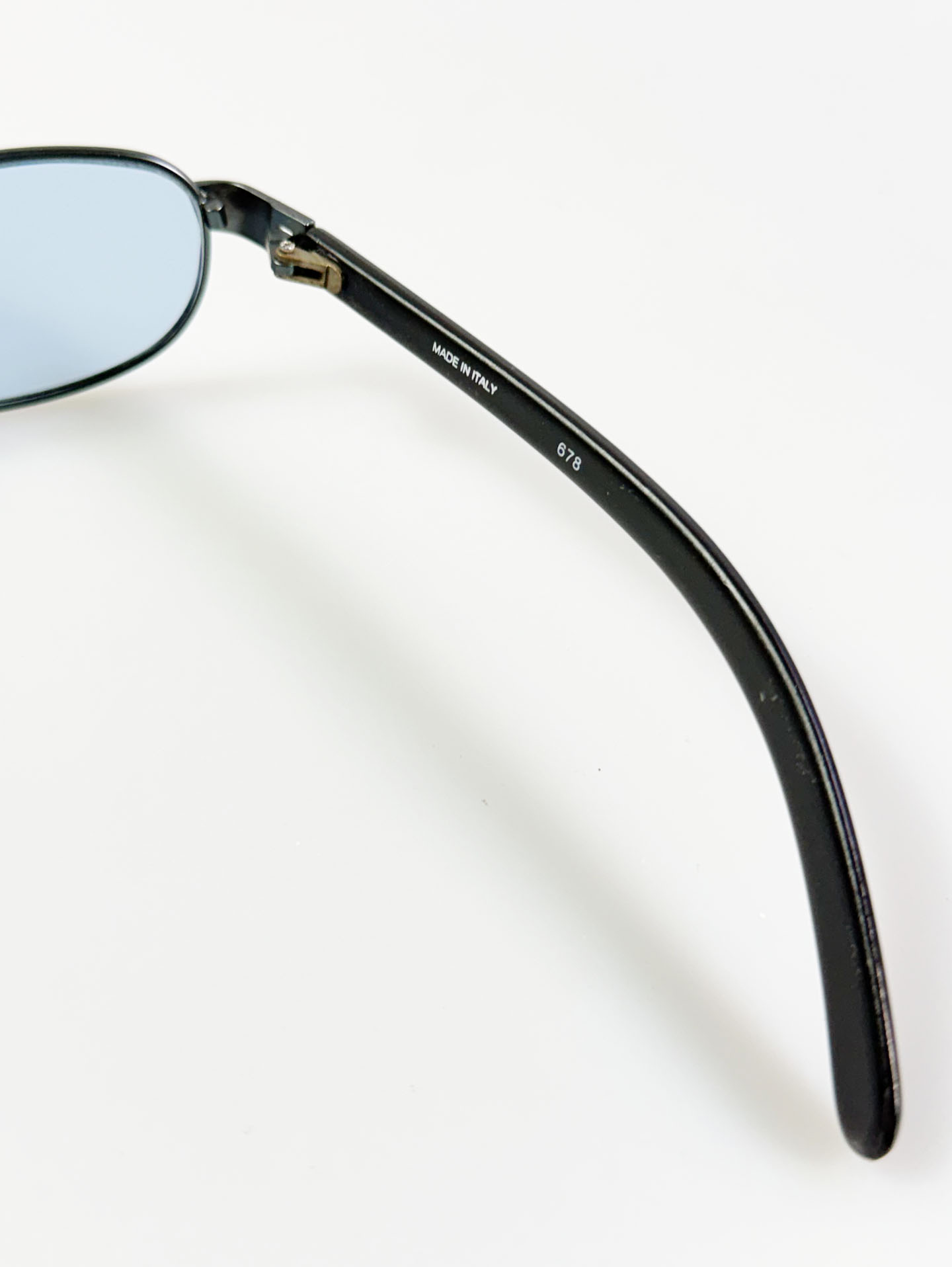 Calvin Klein Blue Slim Square Metal Tint Sunglasses