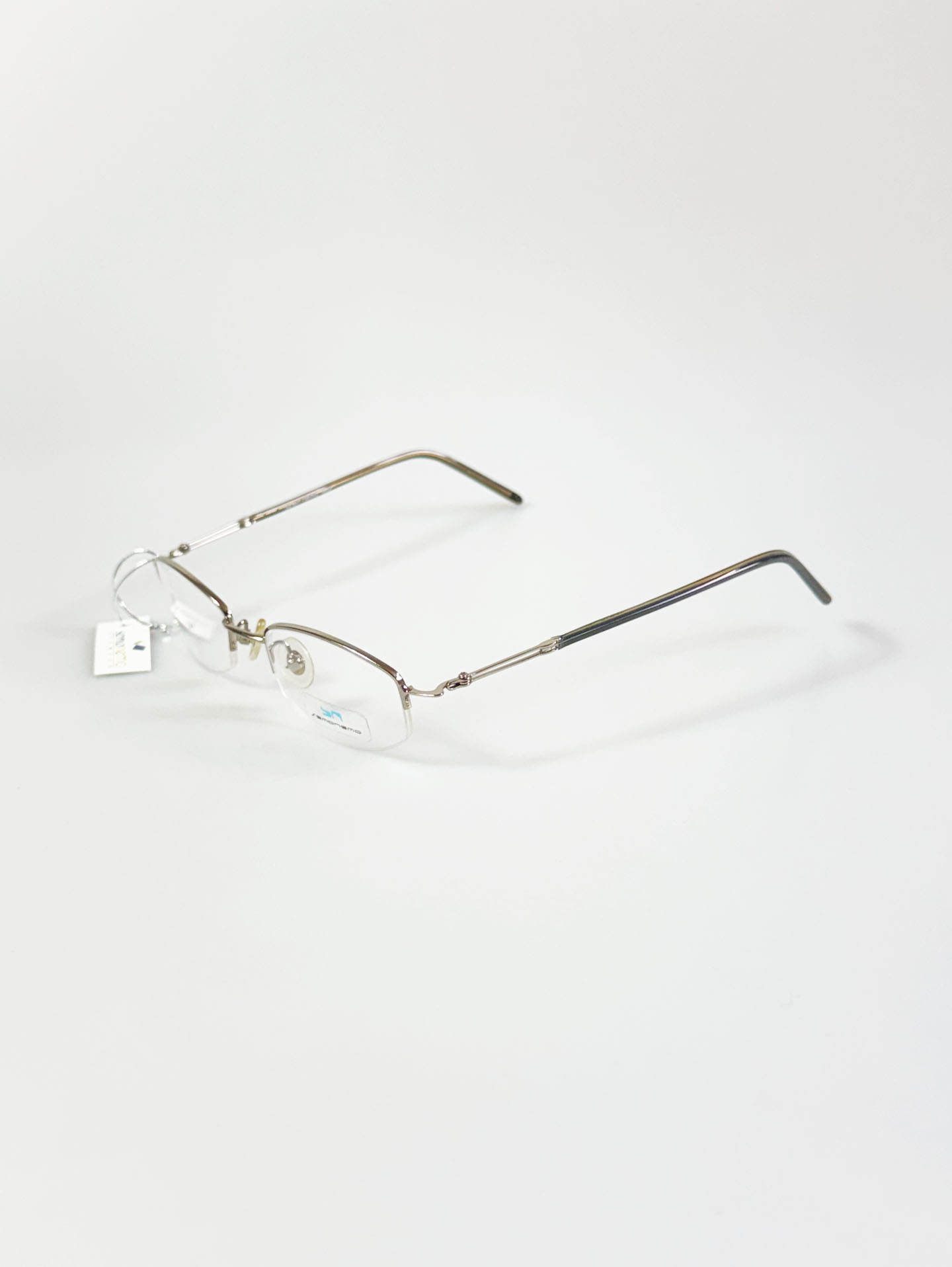 SEMONEMO Eyewear Silver Square Half-Rim Metal Glasses