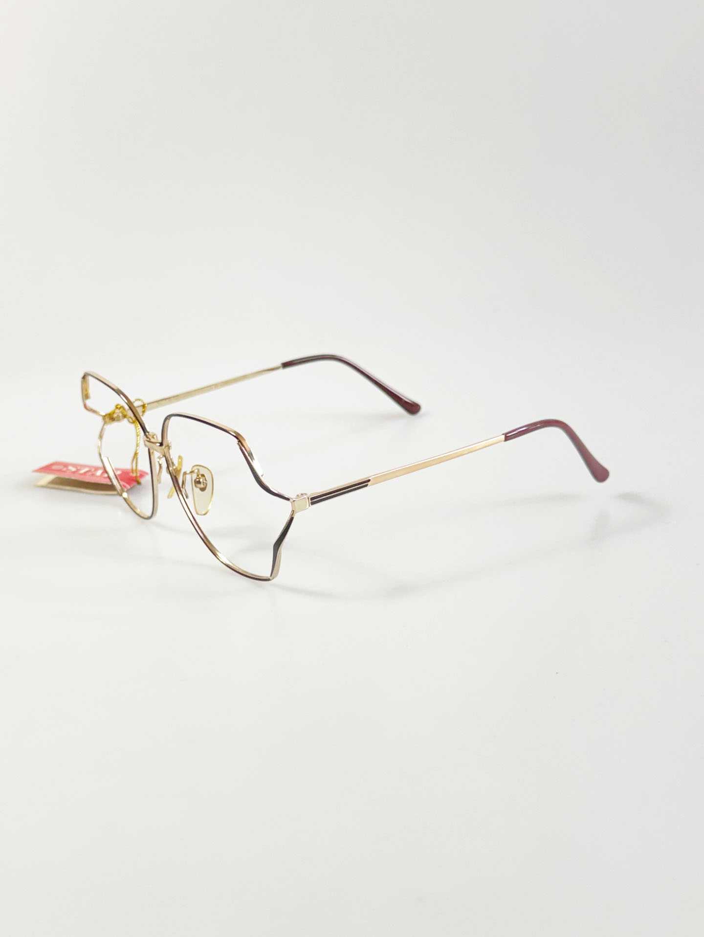 90's SJ STAR Gold Octagonal Metal Glasses