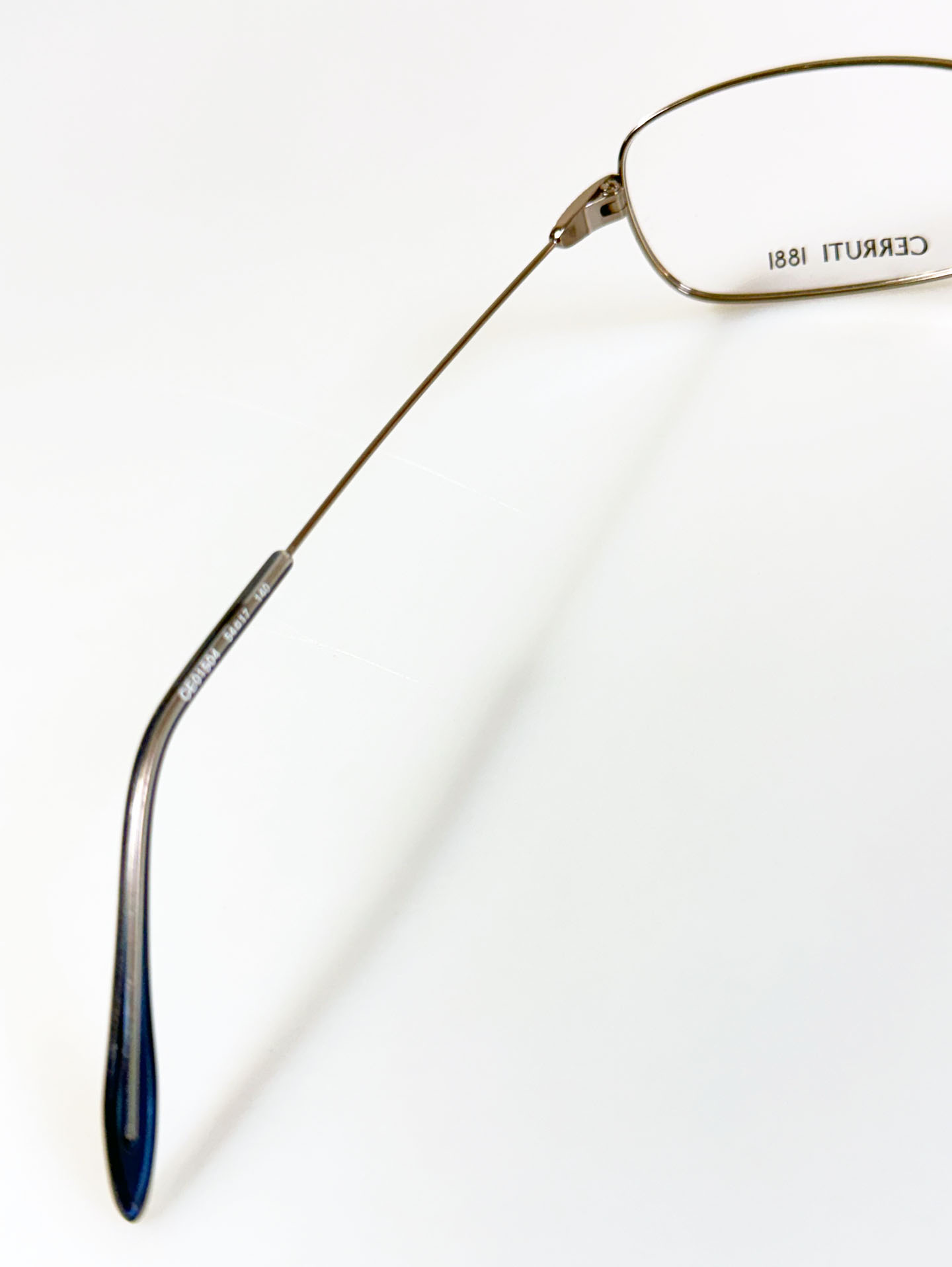 CERRUTI 1881 Dark Silver Slim Square Metal Frame Glasses