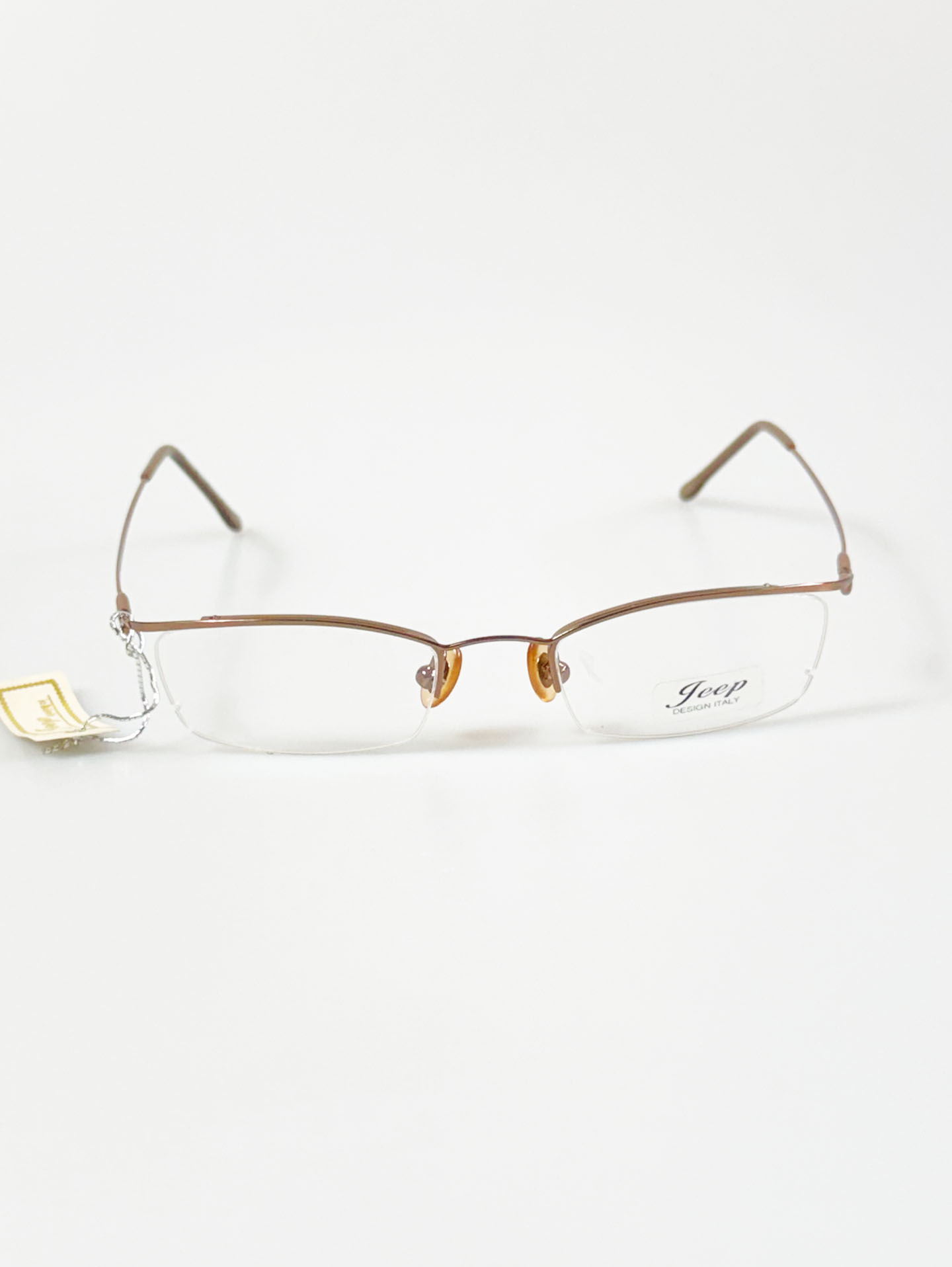Jeep Bronze Square Half-Rim Metal Glasses
