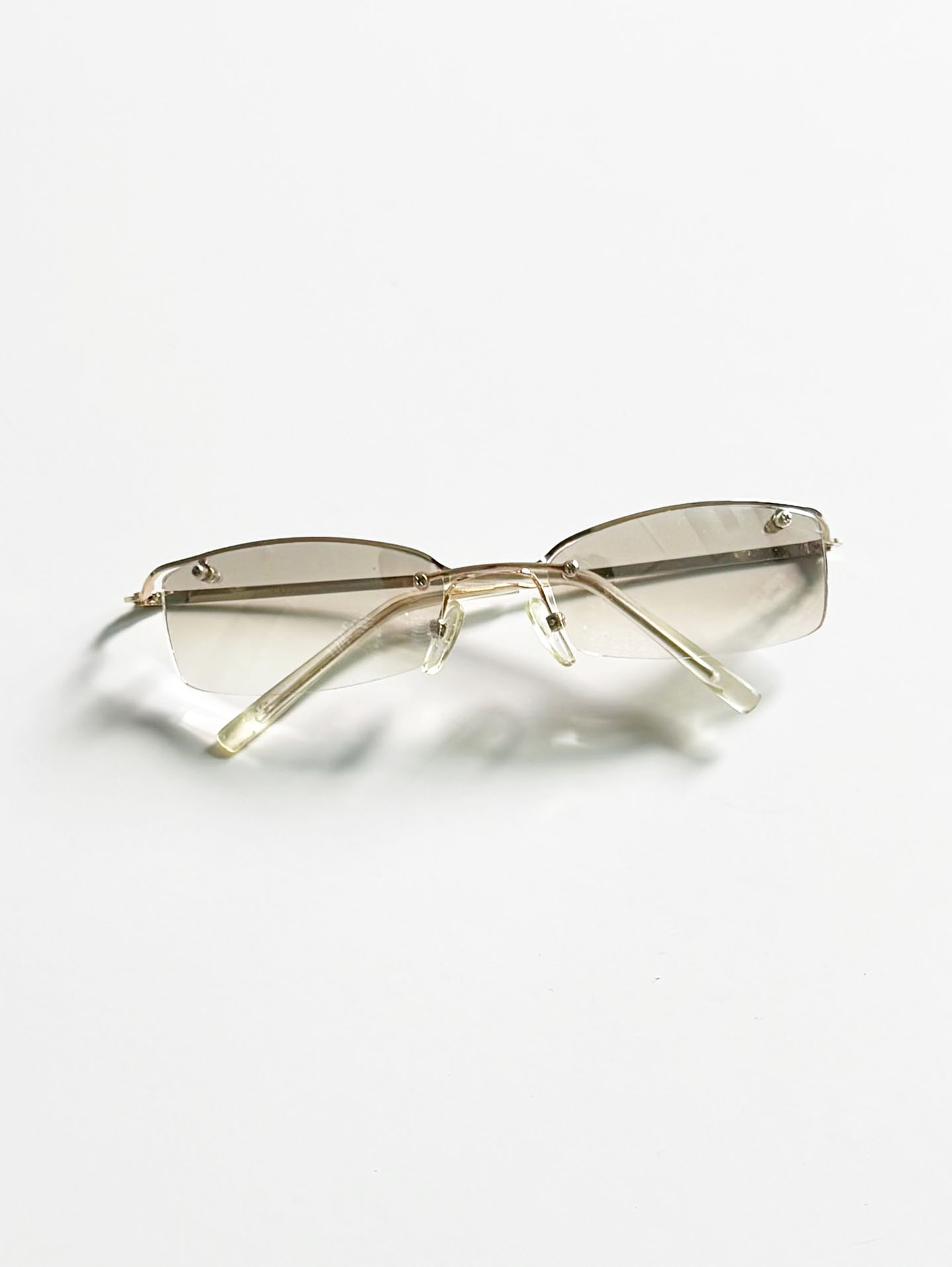 CAPRIO Rimless Square Gold Metal Tinted Sunglasses