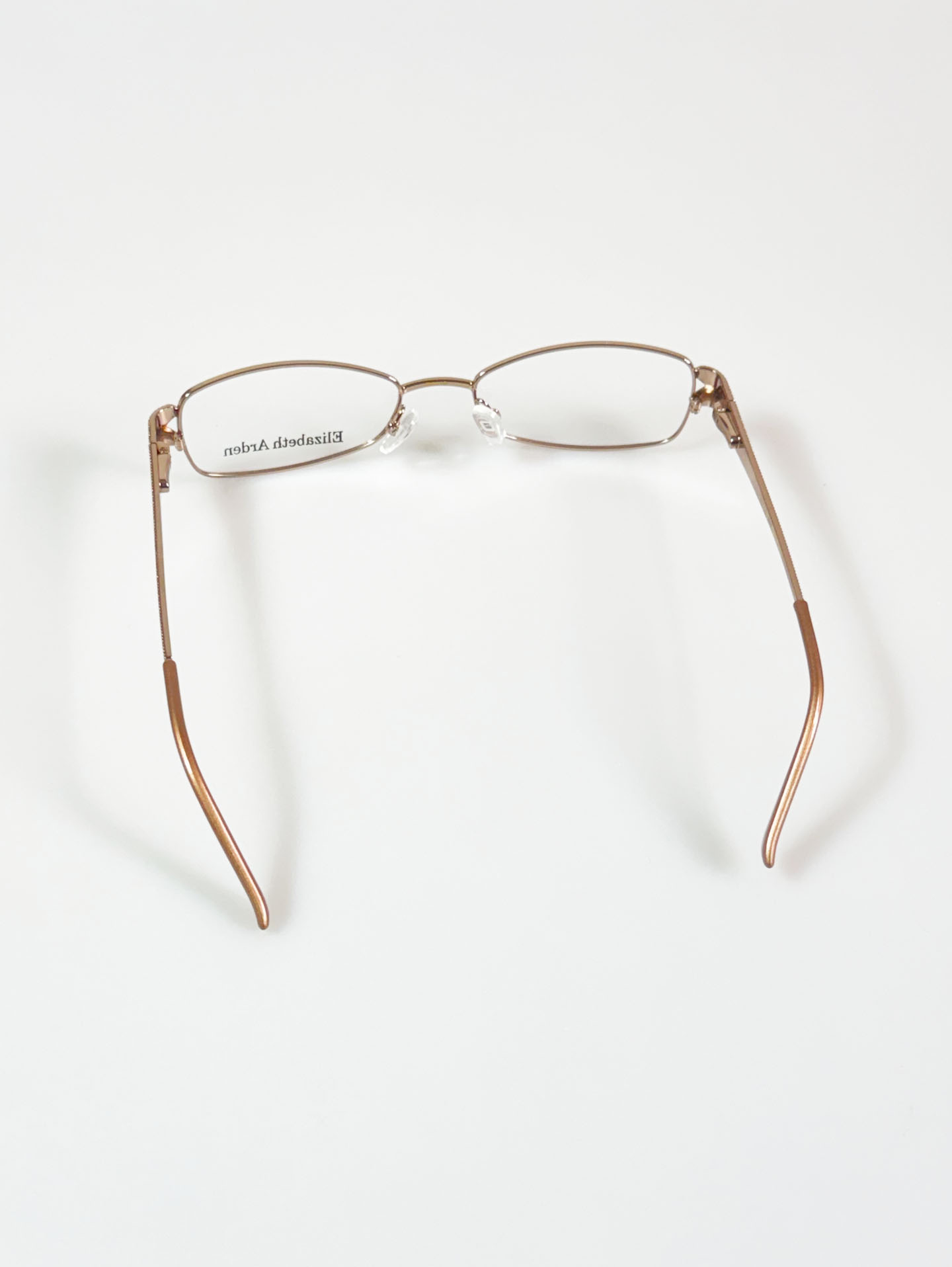Elizabeth Arden Rose Gold Slim Square Metal Frame Glasses