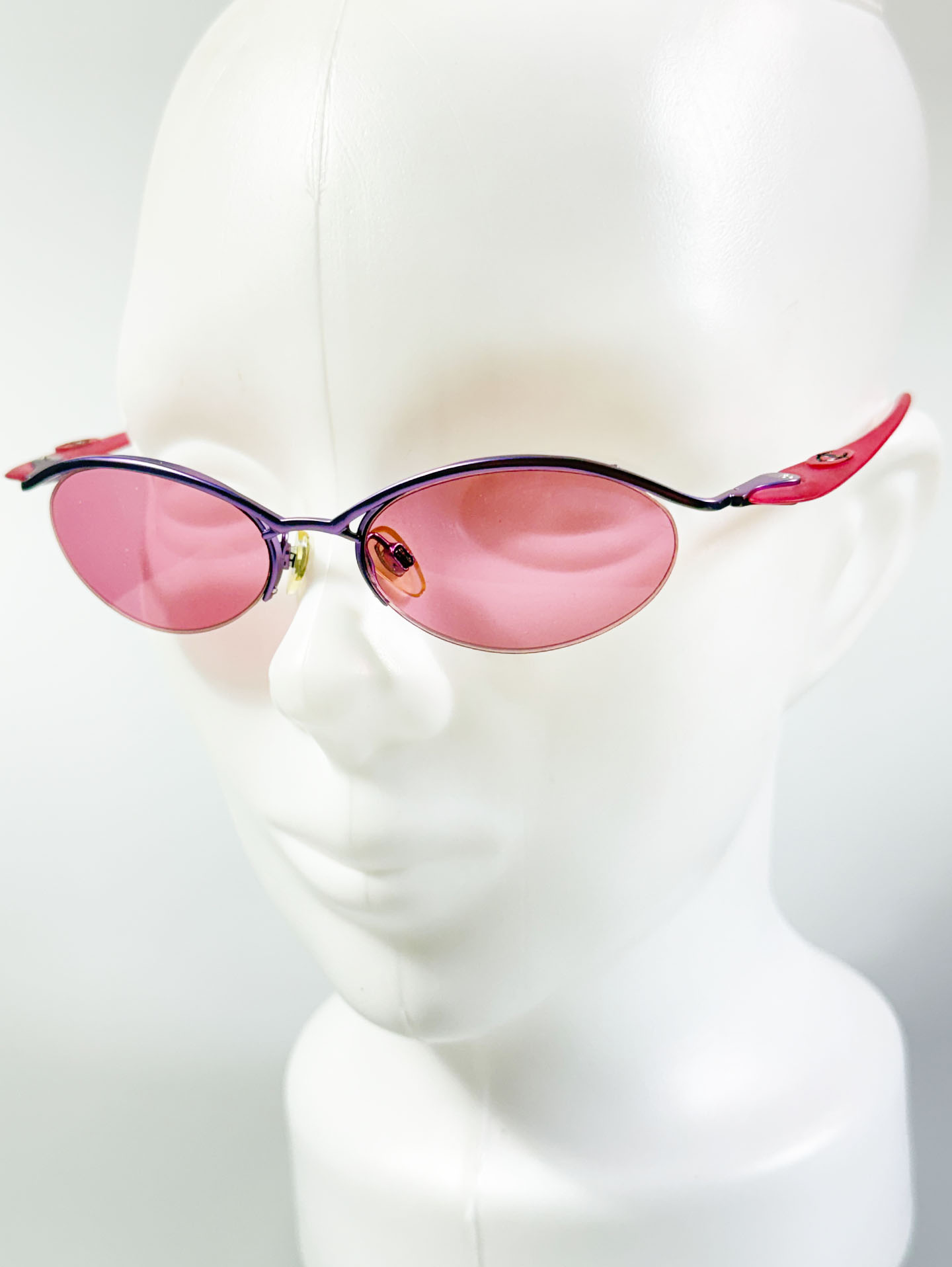 90’s COOL EYES Half-Rim Oval Metal Tinted Sunglasses