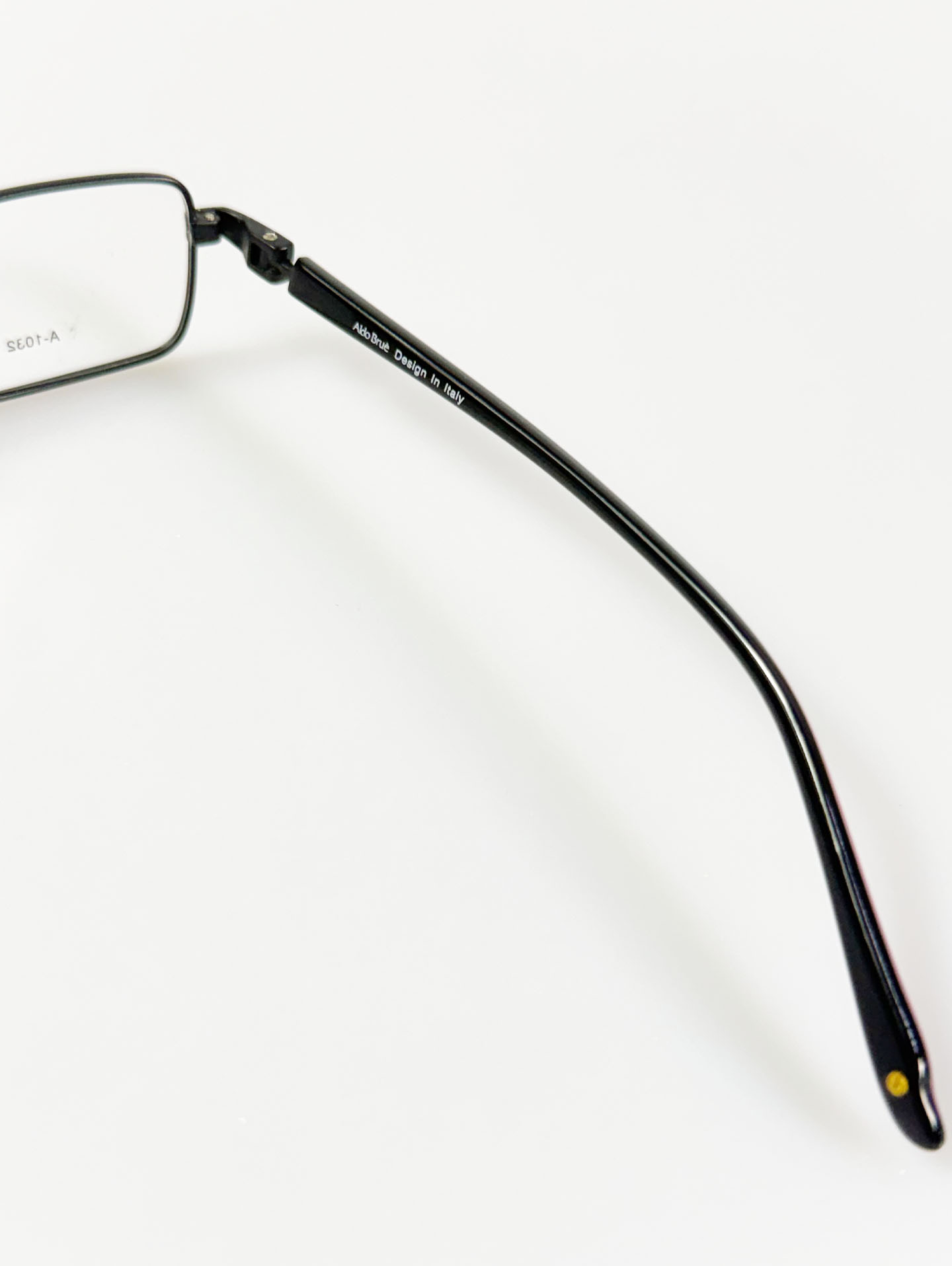 Aldo Brue Black Slim Square Metal Glasses