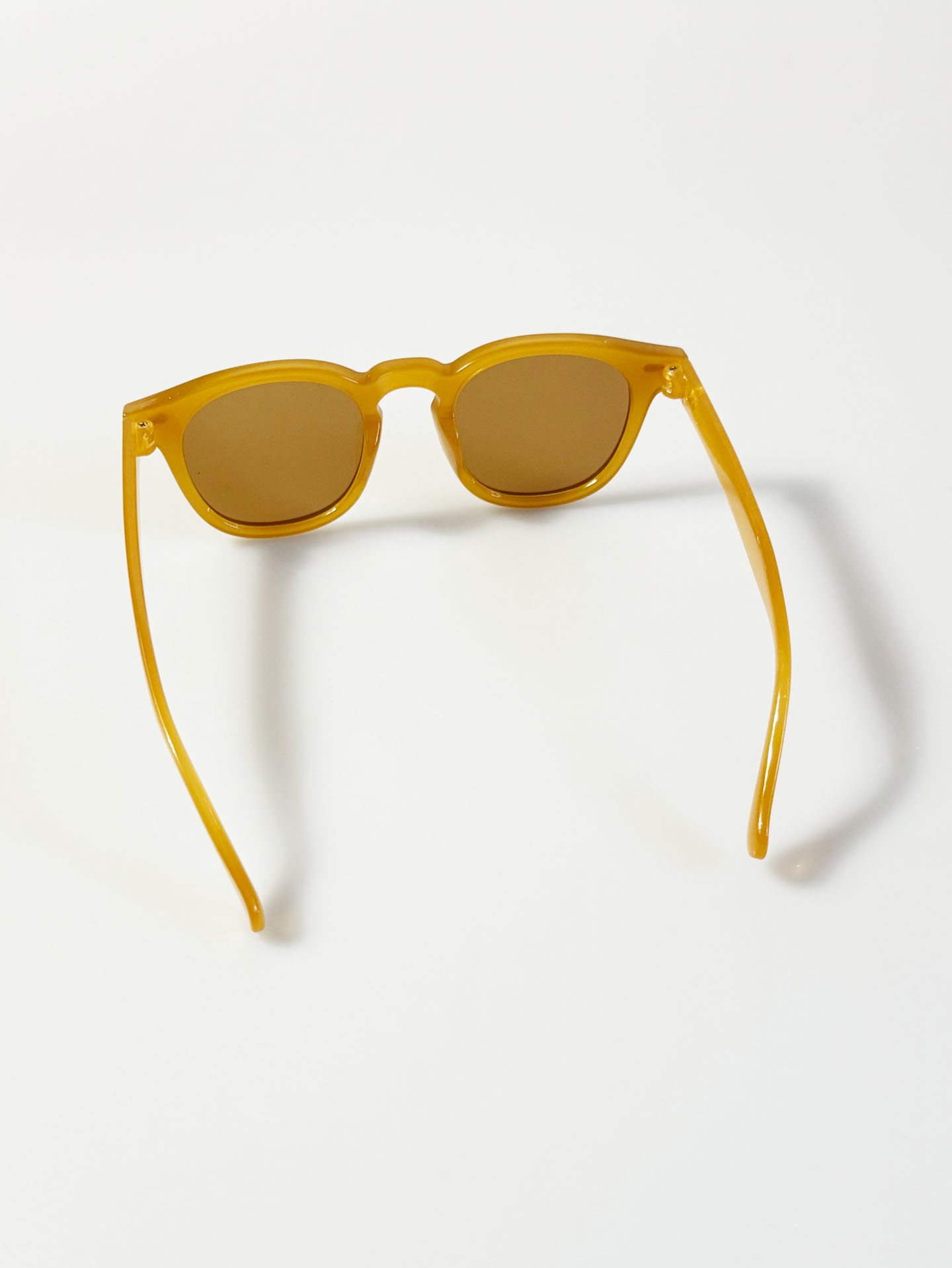 Amber Yellow Bold Square Frame Tint Sunglasses