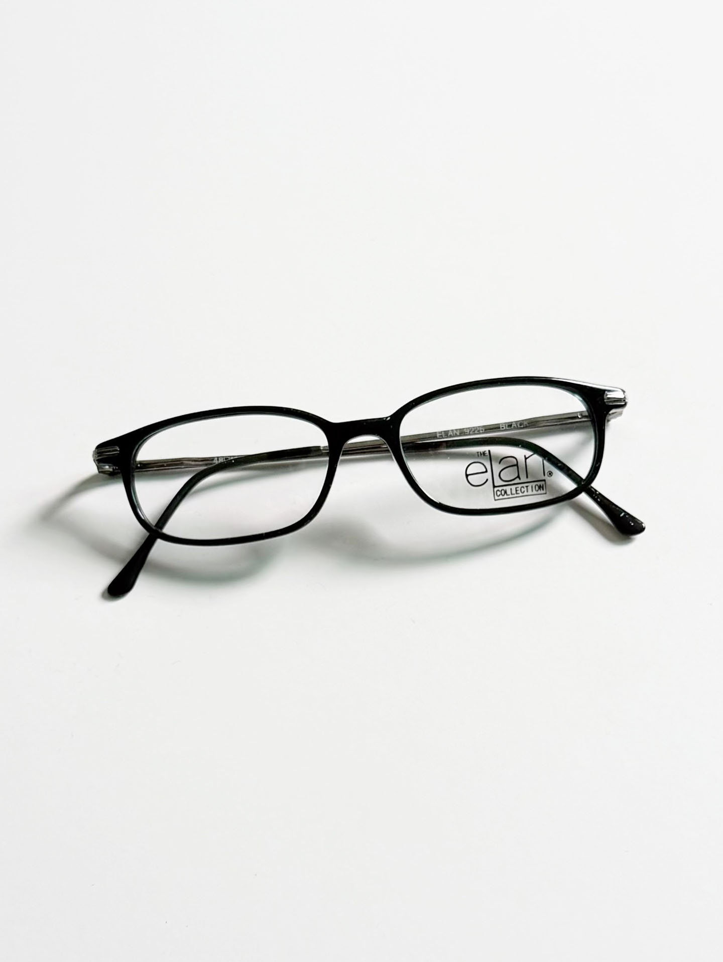 90's ELAN Black Square Horn-Rim Frame Glasses