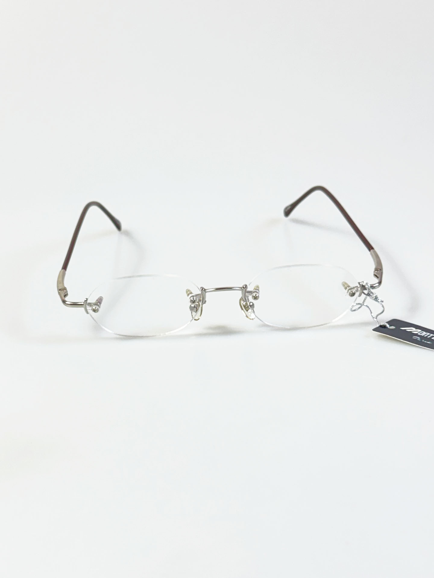 MONT BLANC PARIS Silver Rimless Square Metal Frame Glasses
