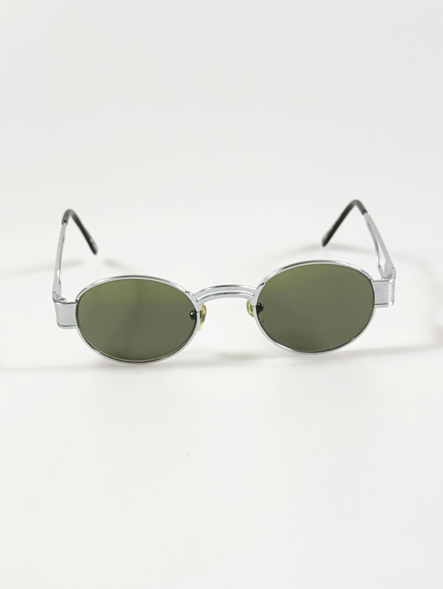 90's VINNY Silver Slim Oval Metal Sunglasses