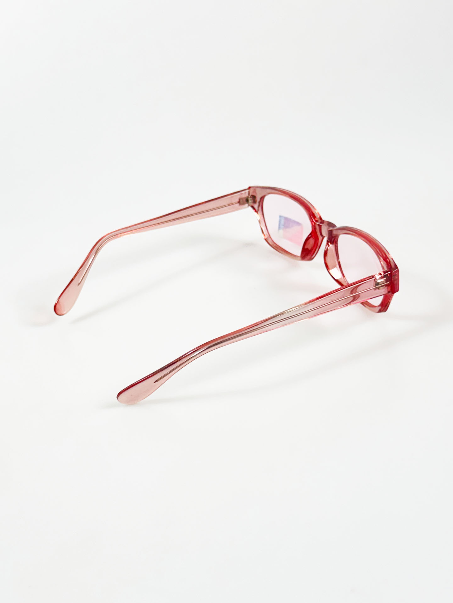 Pink Transparent Square Frame Tint Sunglasses