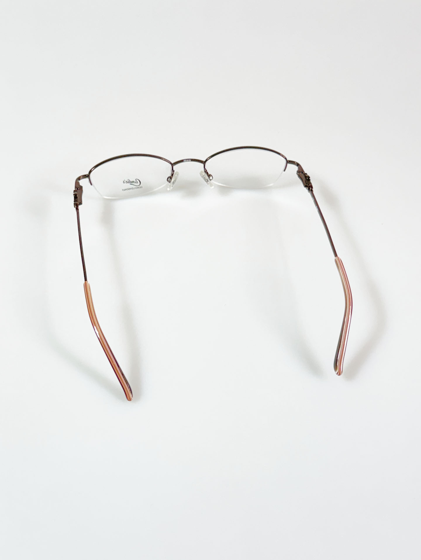 Candie’s Brown Slim Oval Half-Rim Metal Frame Glasses