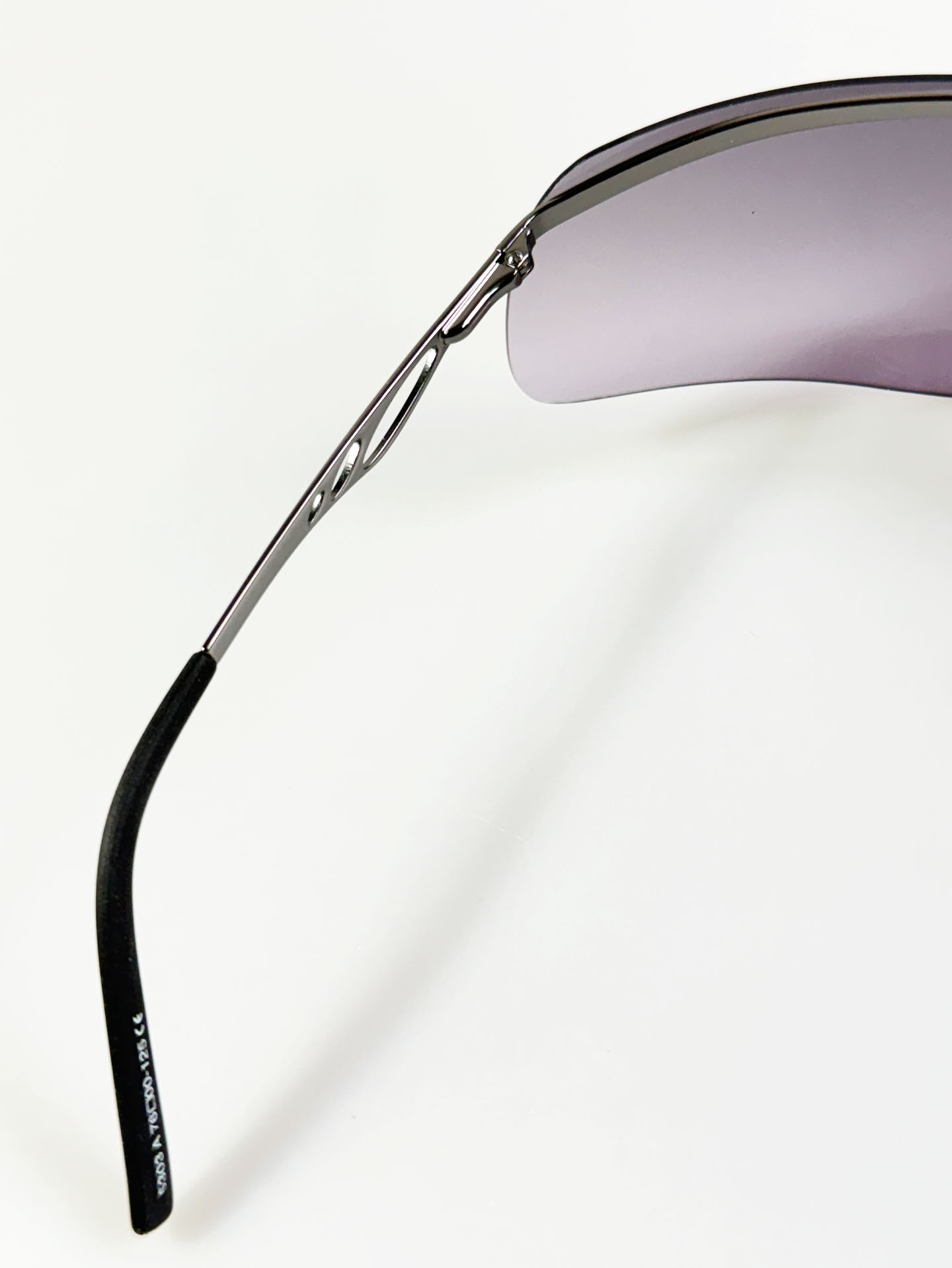 Rimless Shield Goggle Wraparound Metal Sunglasses