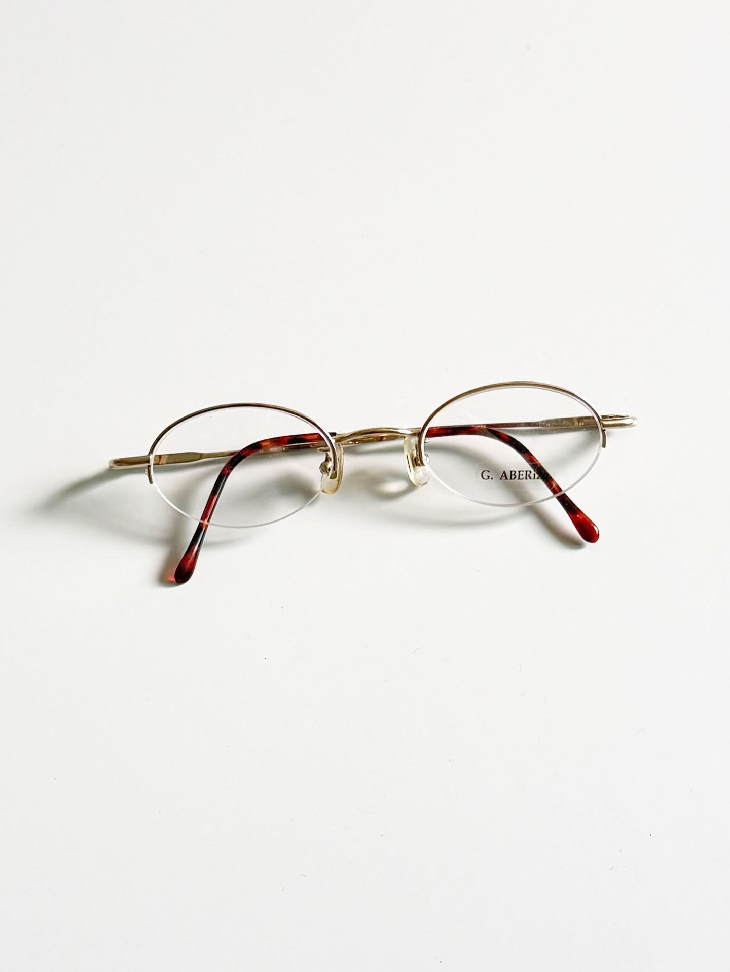 G. ABERizo Half-Rim Oval Gold Metal Frame Glasses