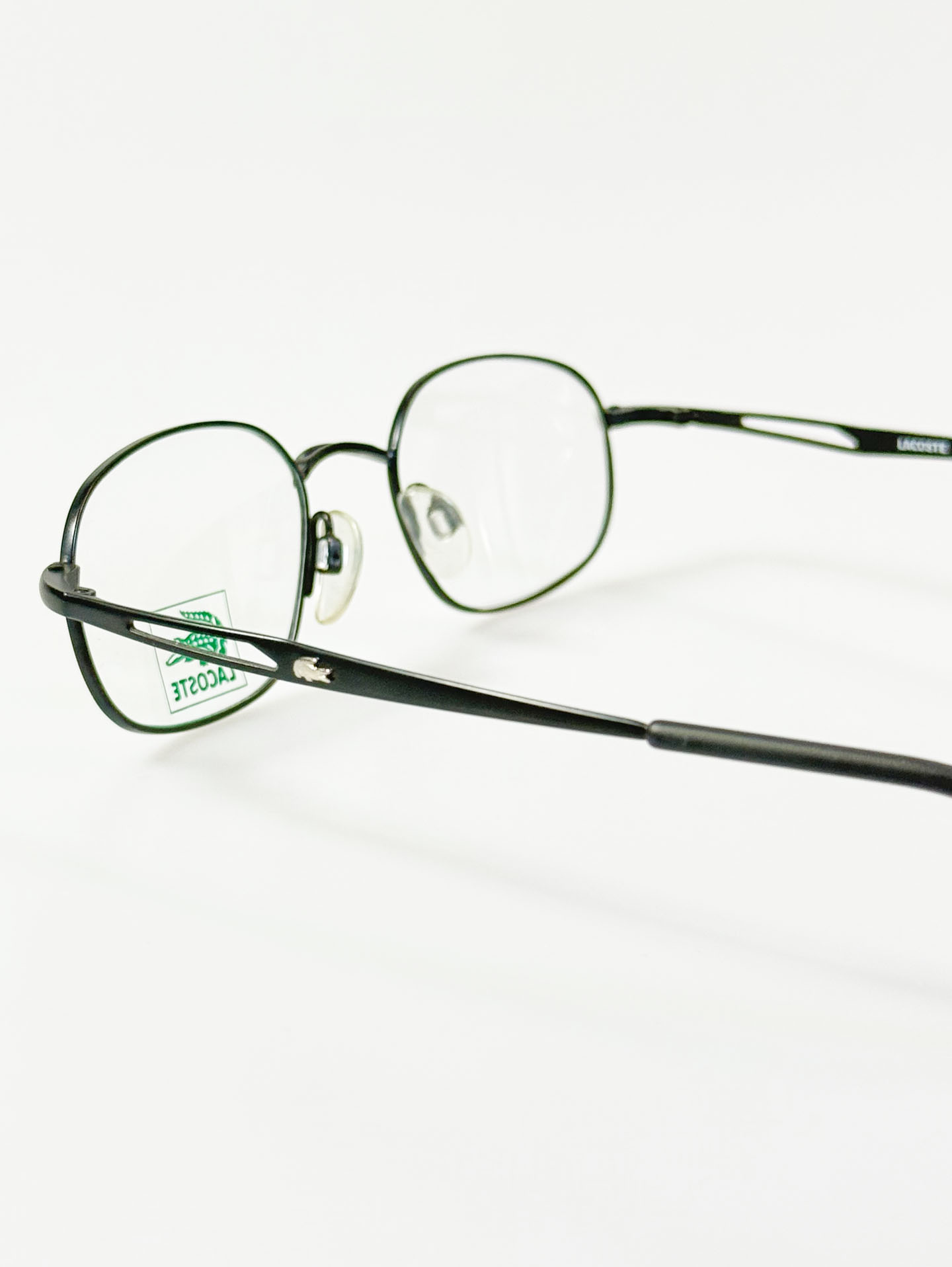 90’s LACOSTE Slim Oval Matte Black Metal Glasses