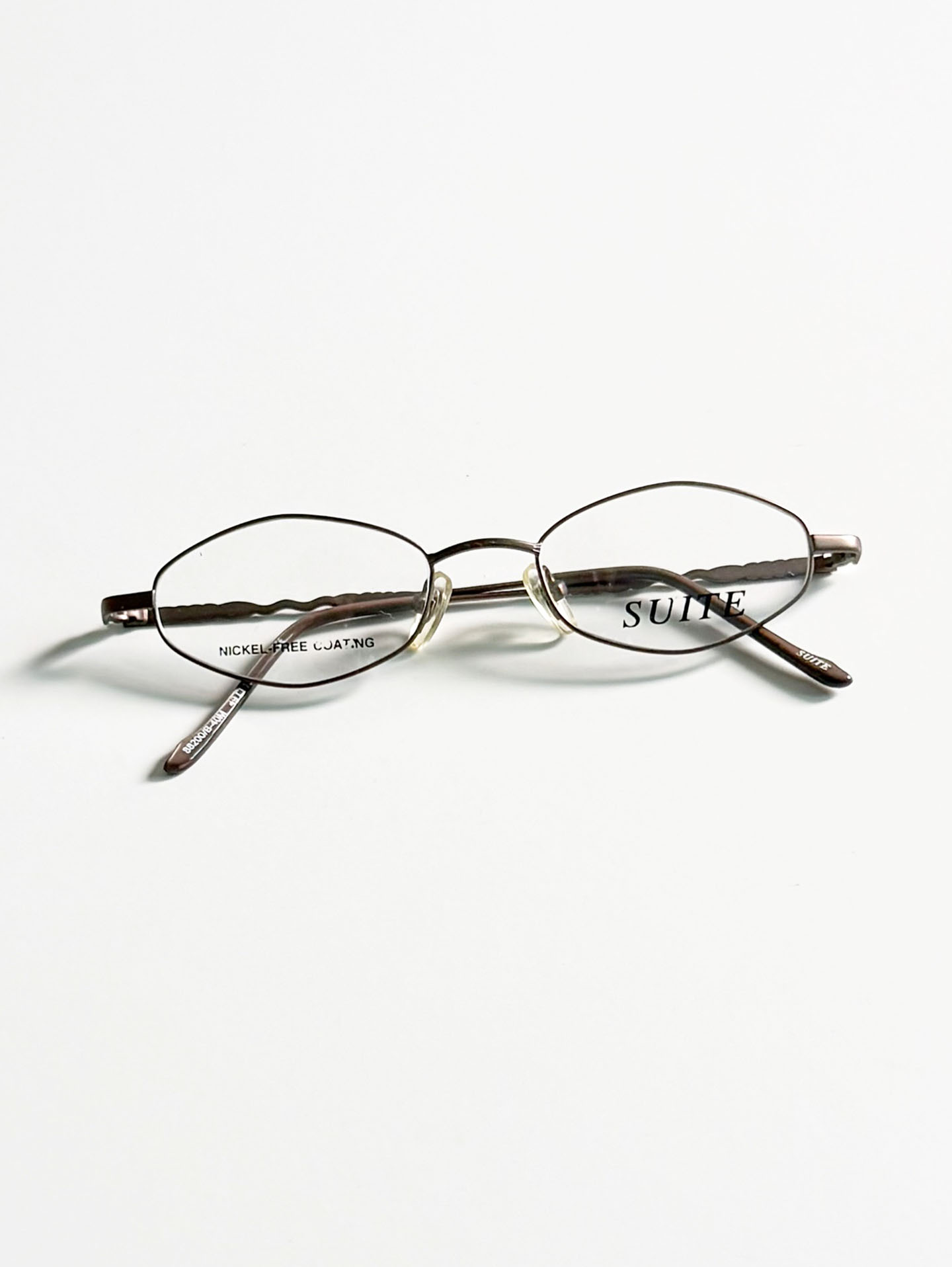 SUITE Matte Brown Slim Oval Metal Frame Glasses