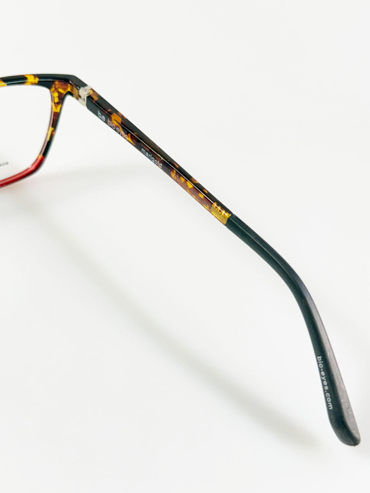 BIO EYES Red Tortoise Two-Tone Acetate Square Glasses