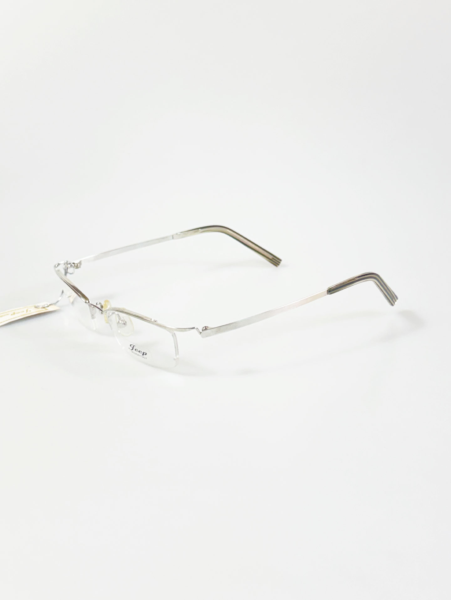 Jeep Silver Square Half-Rim Metal Glasses