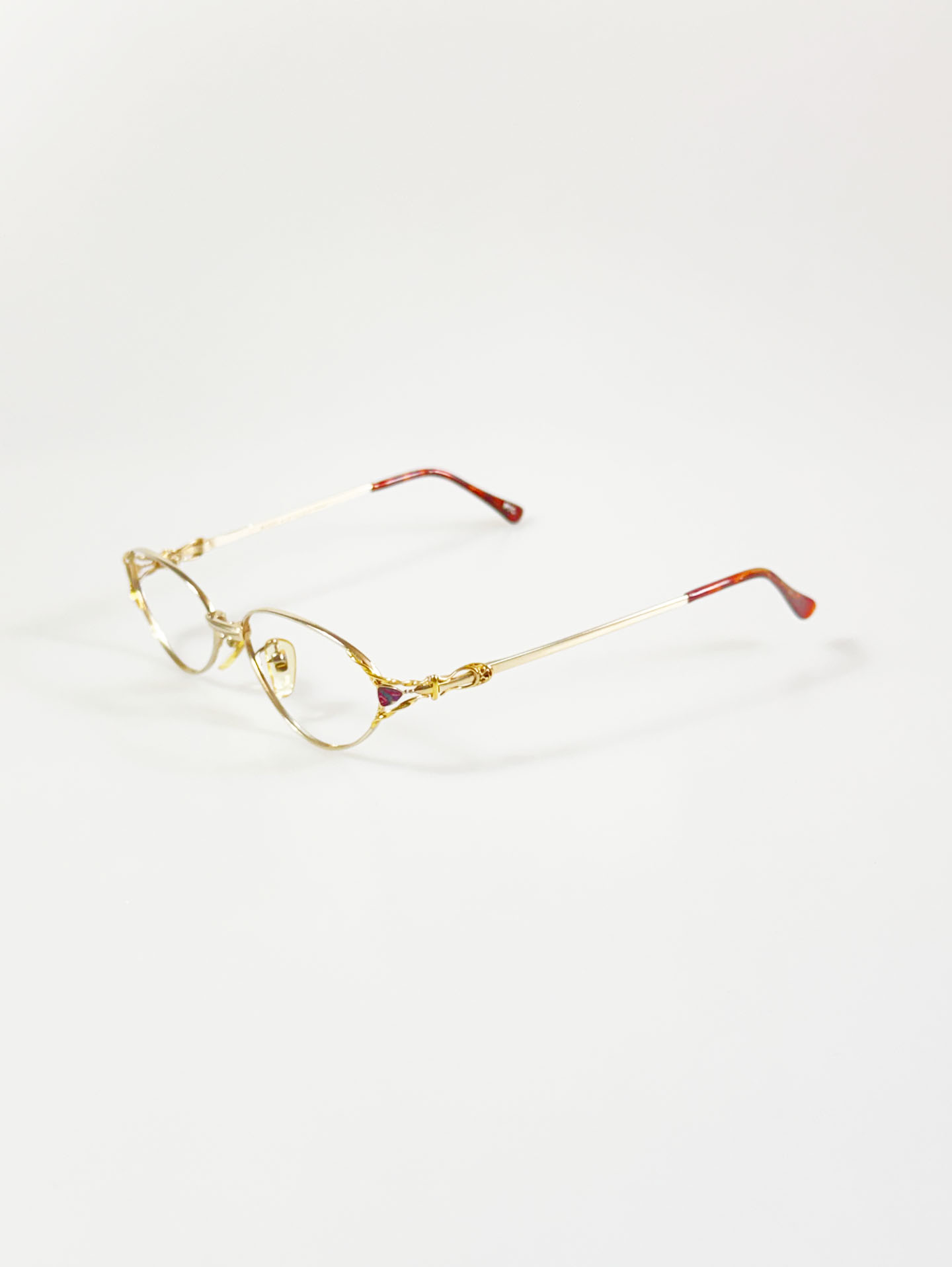 90’s P.S.C FASHION Gold Oval Metal Glasses