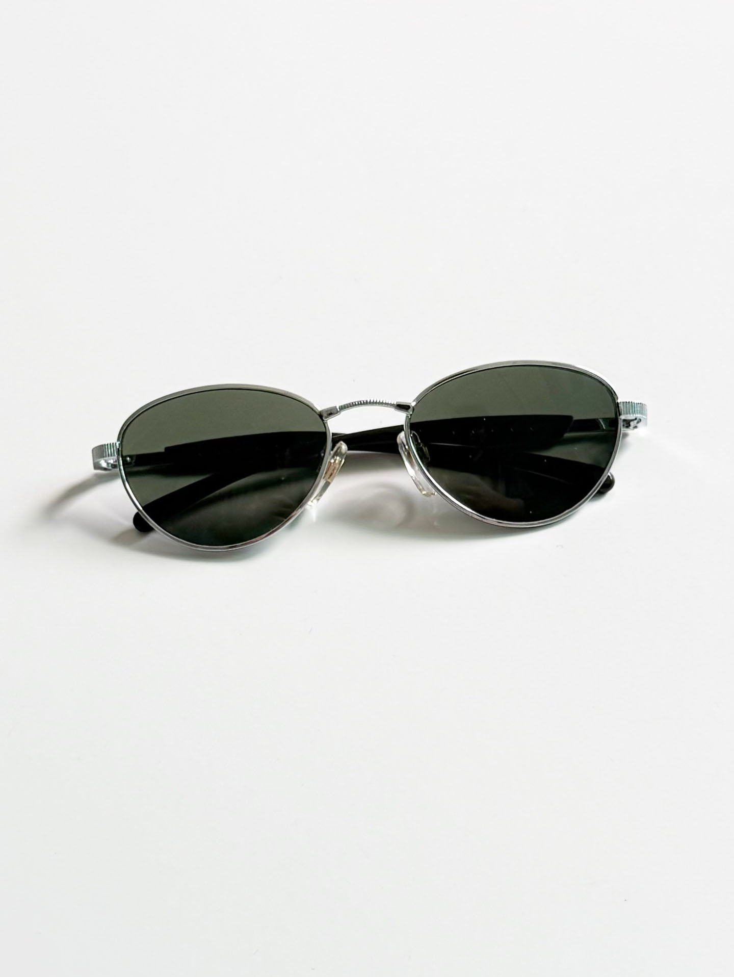 Silver Slim Oval Metal Frame Sunglasses