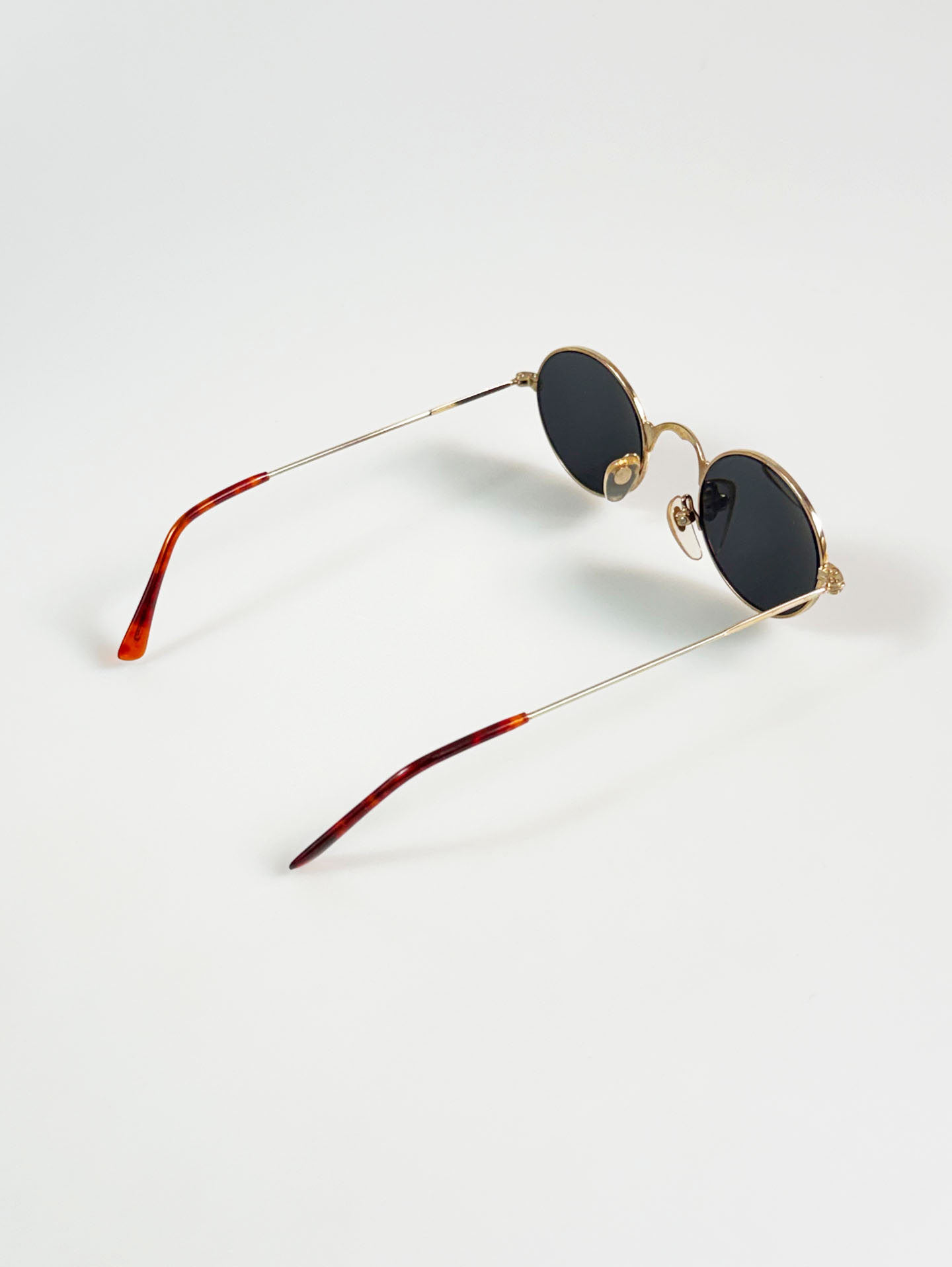 90's Gold Metal Slim Oval Frame Sunglasses