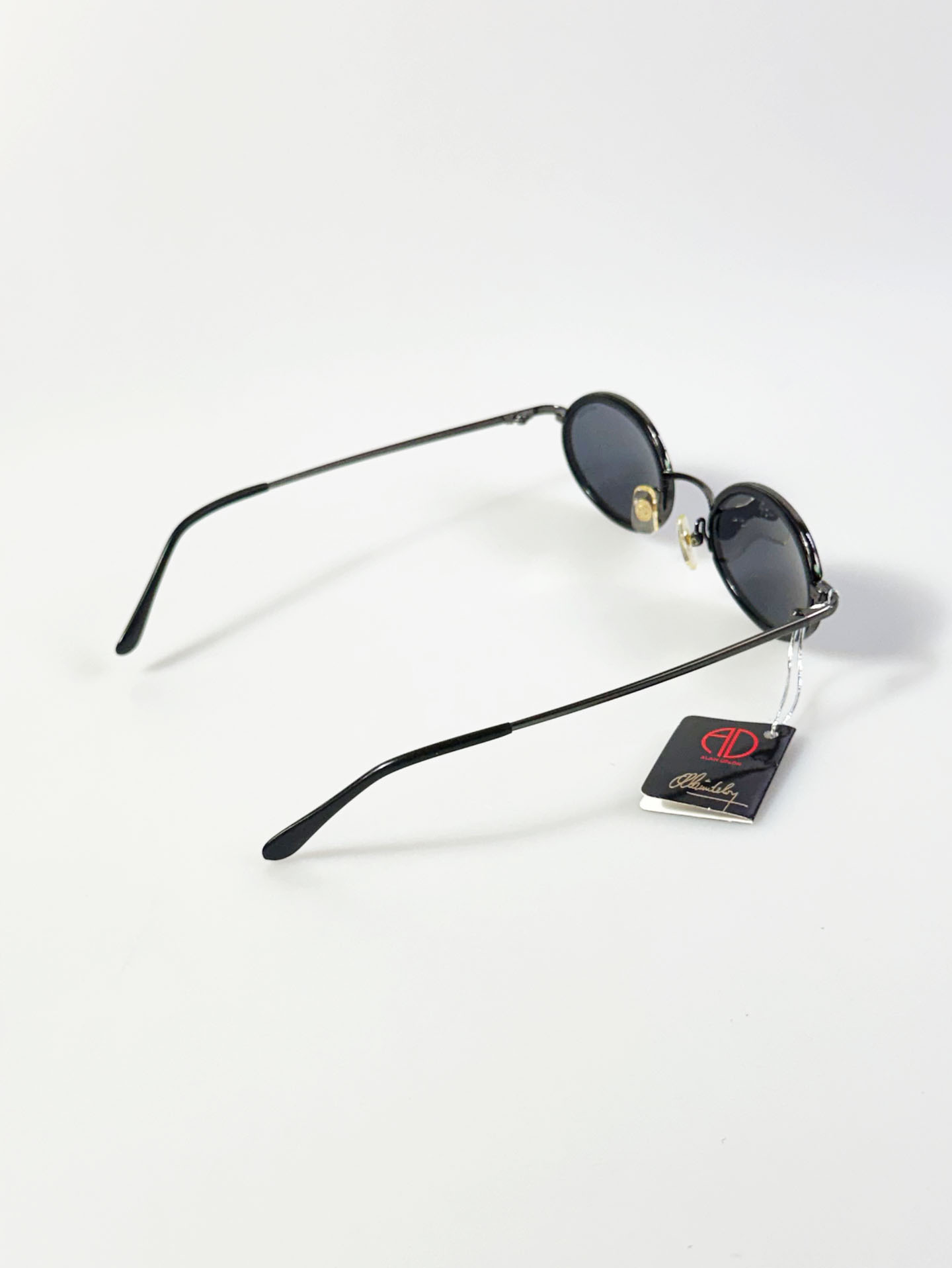 ALAIN DLEON Oval Black Metal Sunglasses