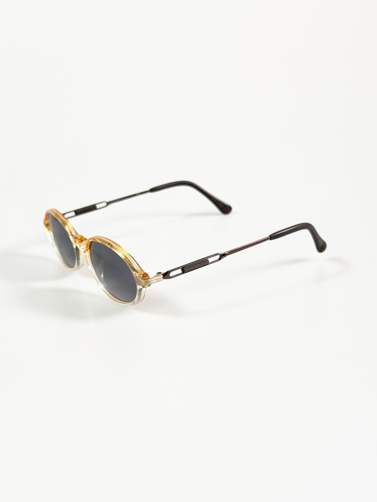90's EBALITE Amber Clear Oval Combination Frame Sunglasses