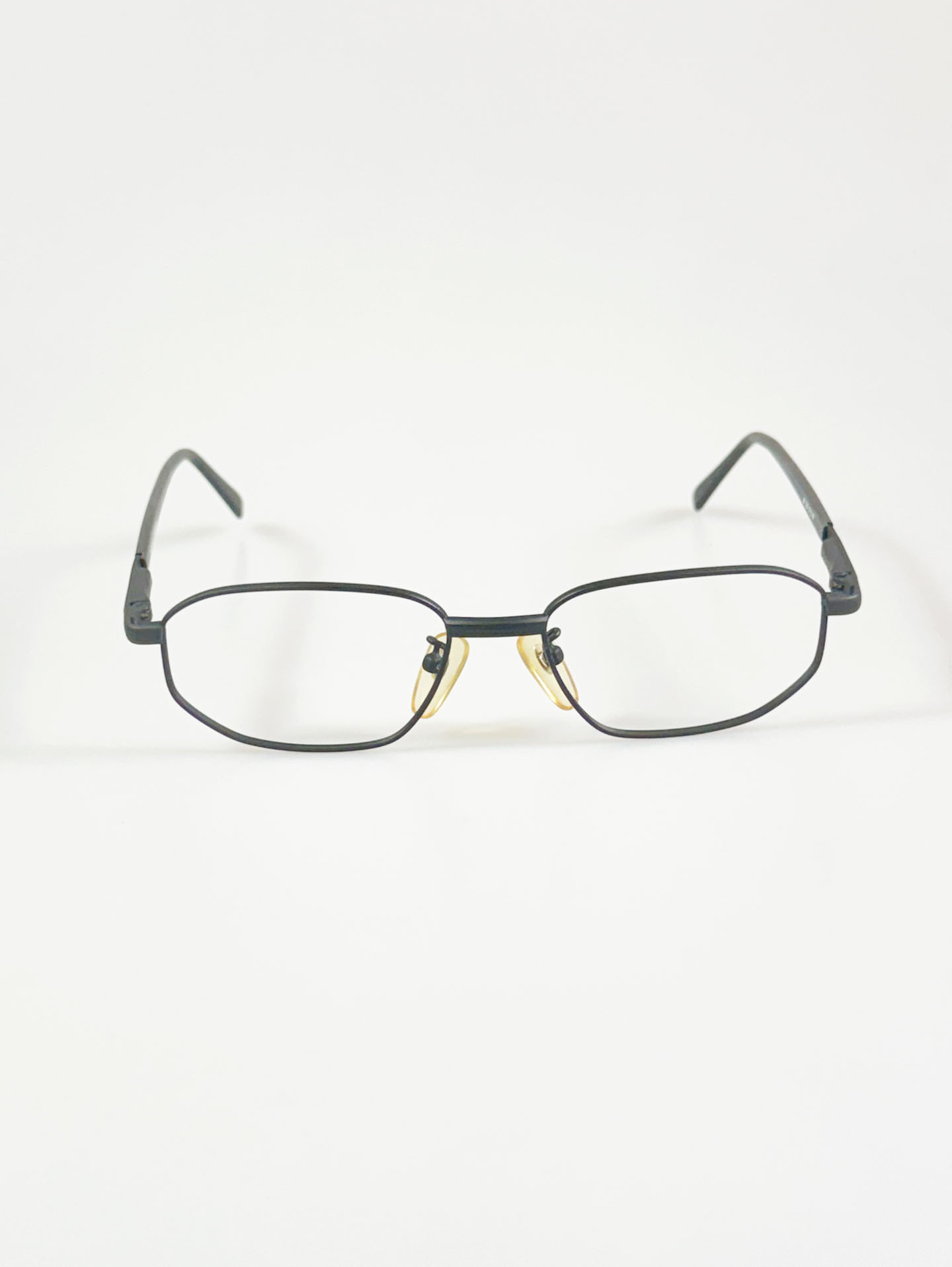 Meridian Matt Black Slim Square Metal Glasses