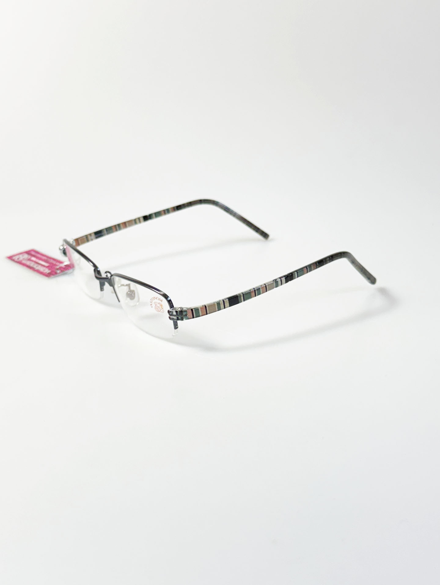 VASTONOM Dark Silver Semi-Rimless Square Frame Glasses