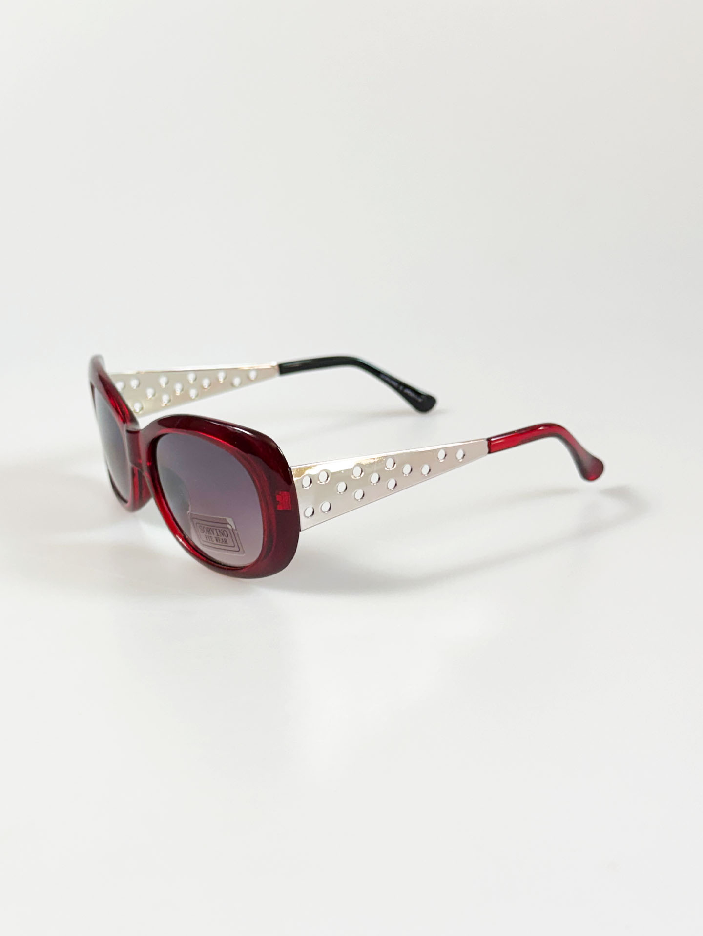 SORVINO Burgundy Oversized Oval Tint Sunglasses