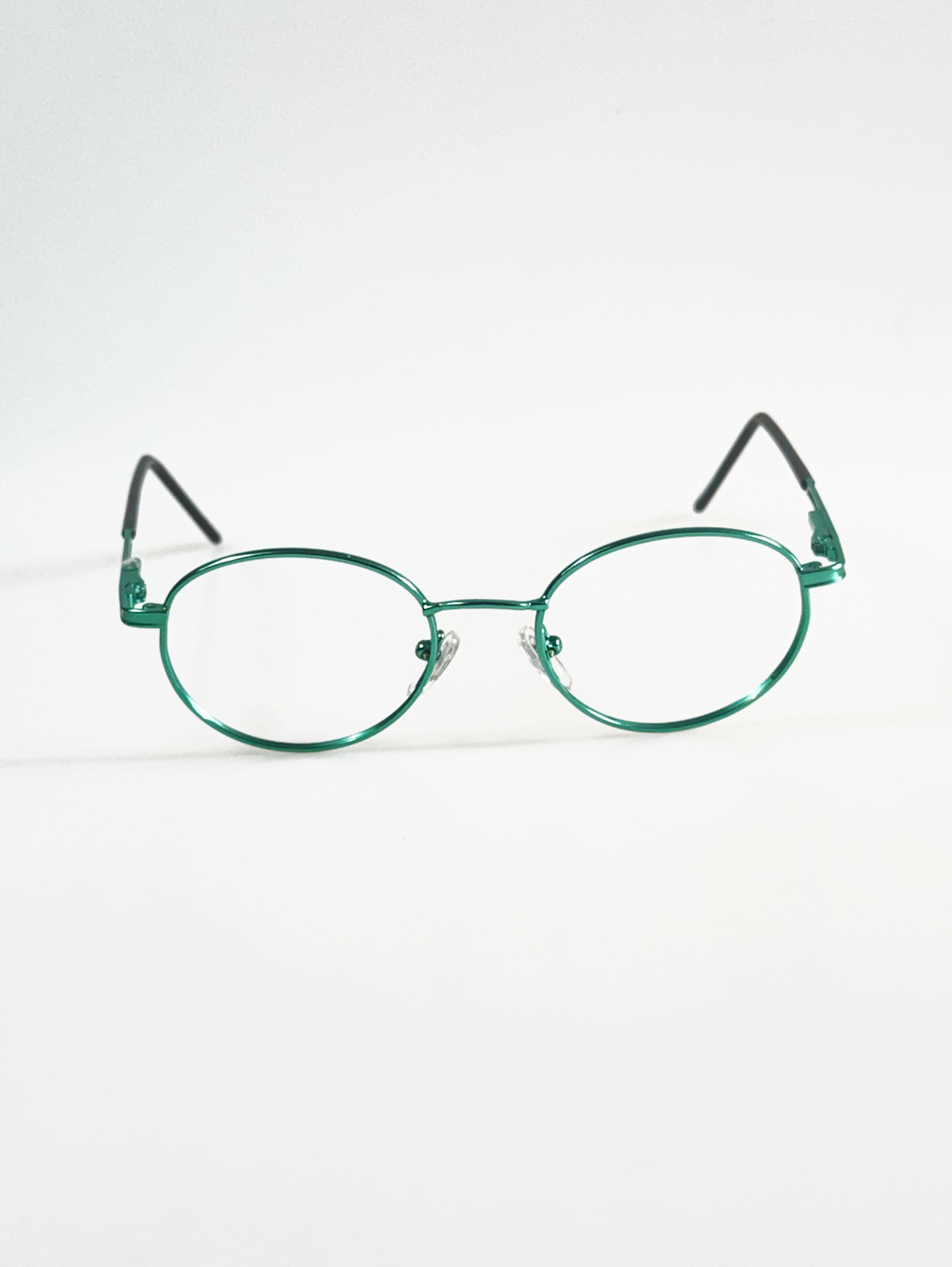 90's PASSPORT Emerald Green Slim Oval Metal Frame Glasses