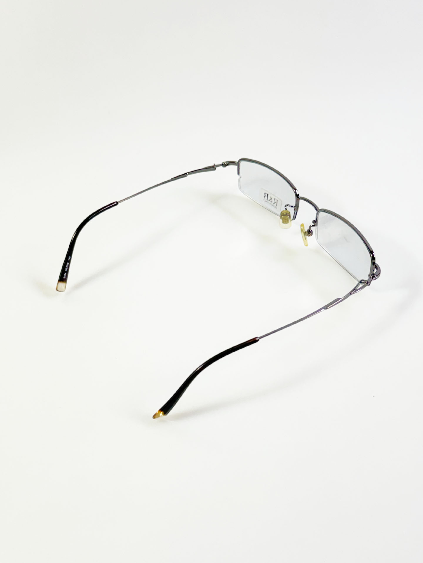 R&B Eyewear Half-Rim Square Gunmetal Frame Glasses