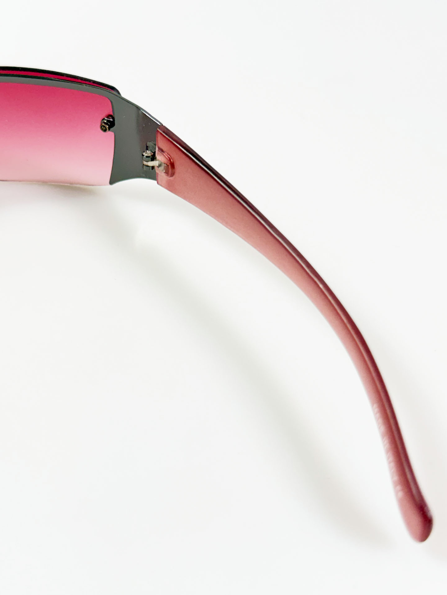 Rimless Wide Square Metal Frame Tint Sunglasses