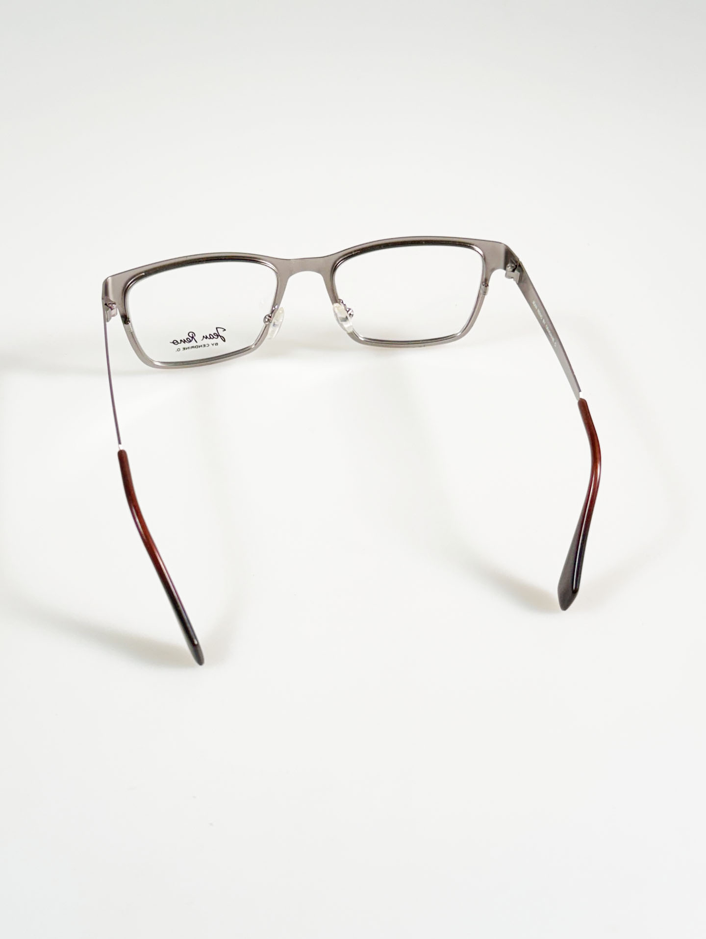 JEAN RENO Silver Tone Square Metal Glasses