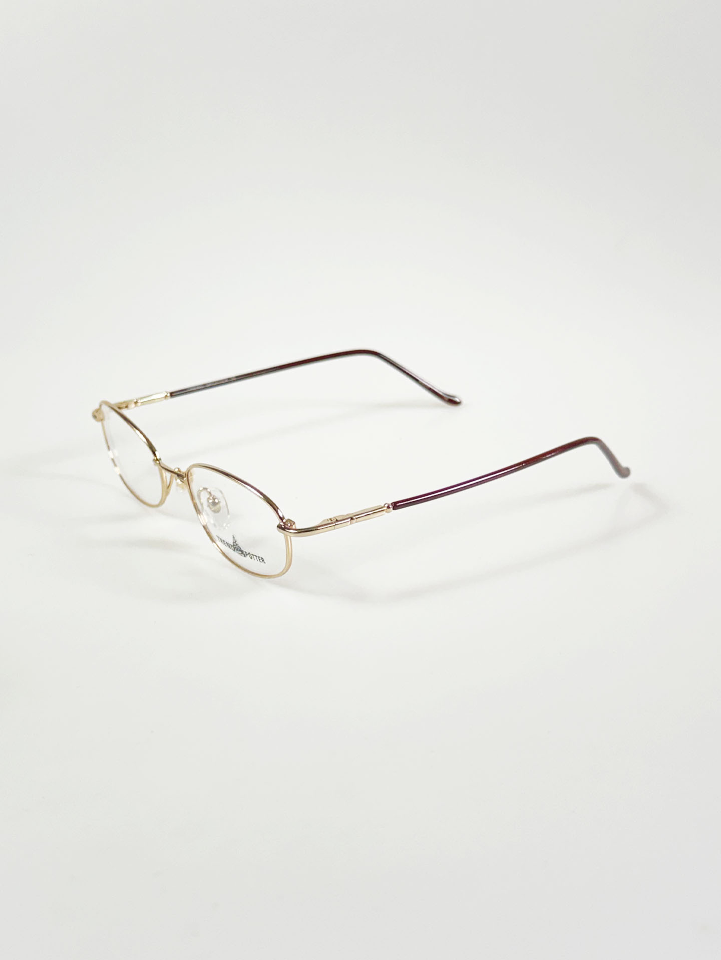 TREND SPOTTER Gold Slim Oval Metal Glasses