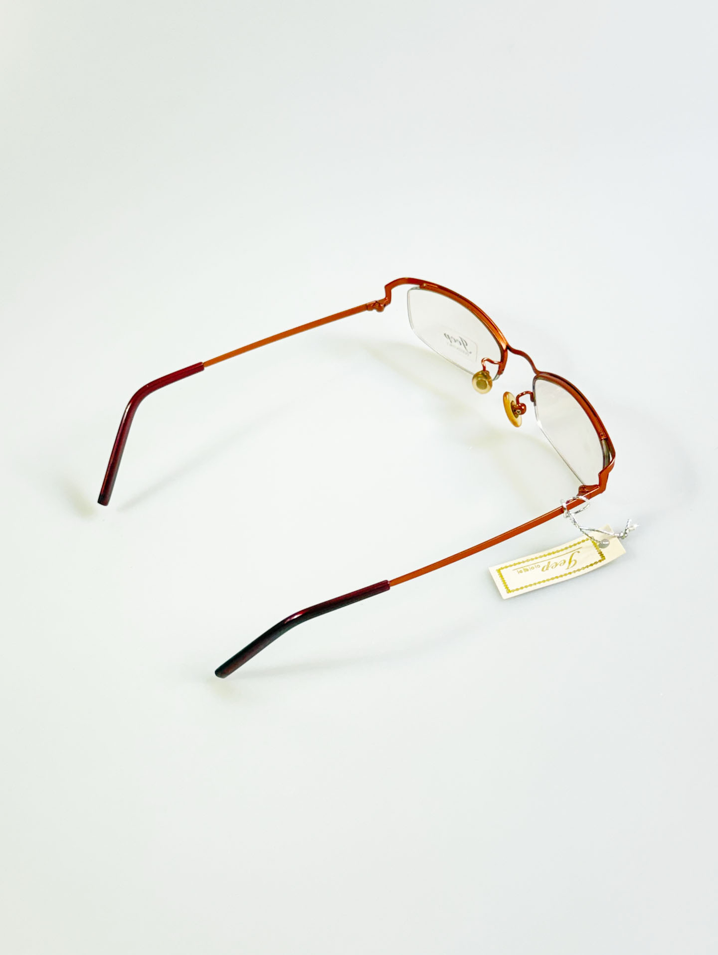 JEEP Orange Half-Rim Square Metal Glasses