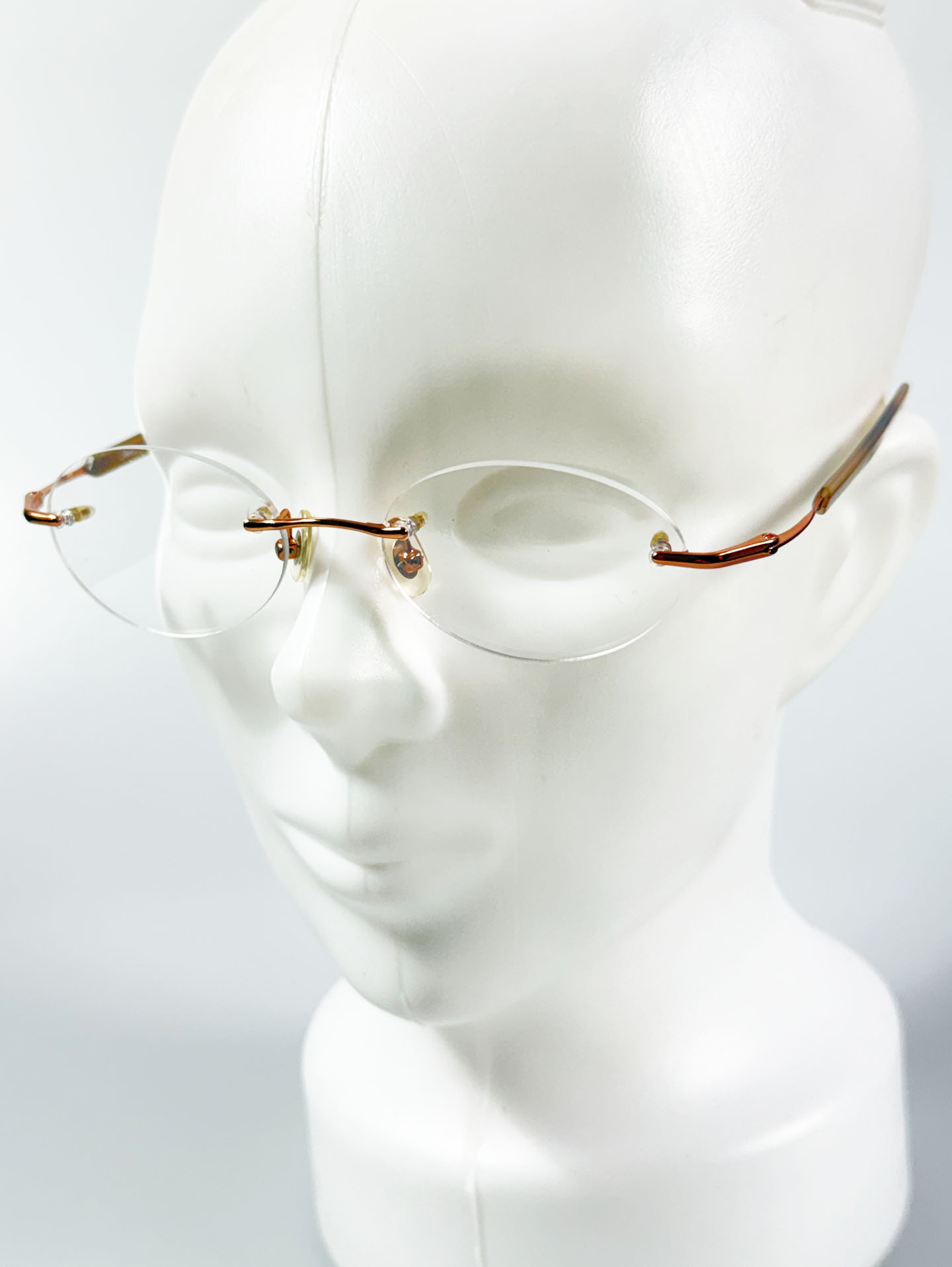 JEEP Rosegold Rimless Oval Metal Glasses