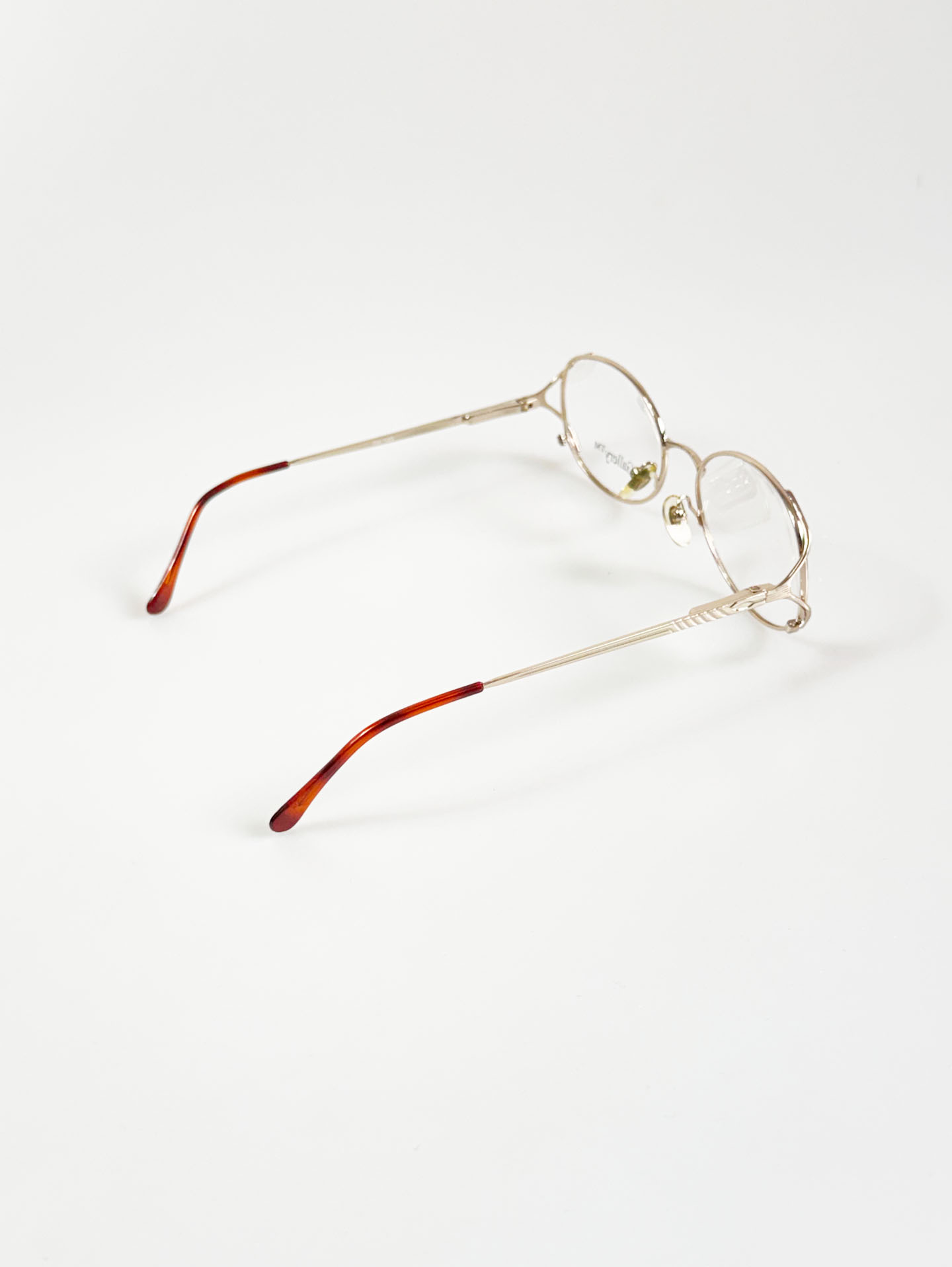 90's GALLERY Gold & Tortoishell Oval Metal Frame Glasses