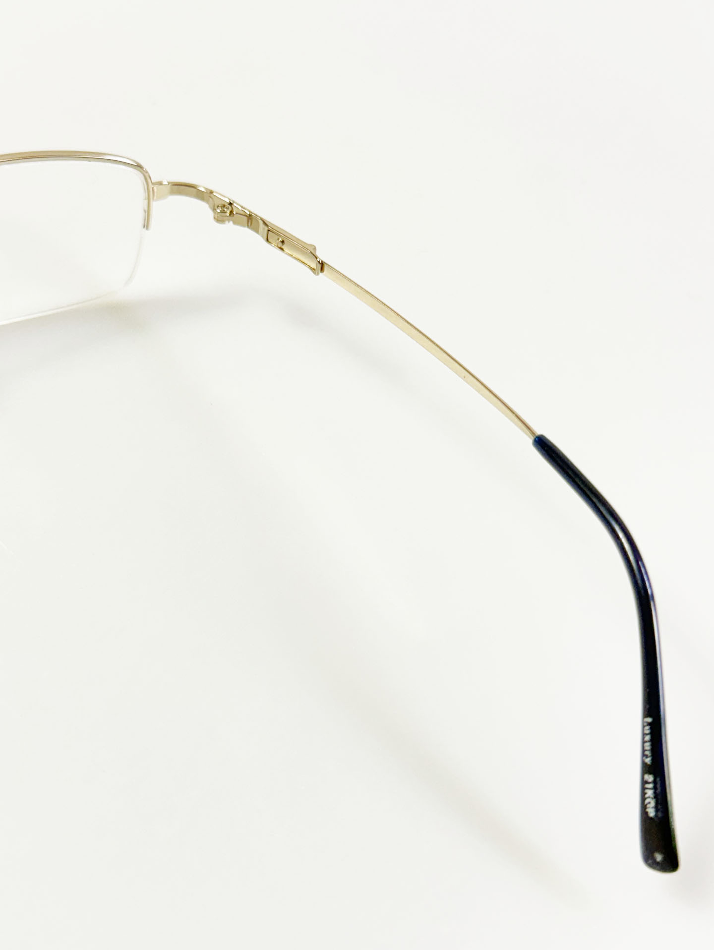 EPILOGUE Gold Half-Rim Square Metal Frame Glasses