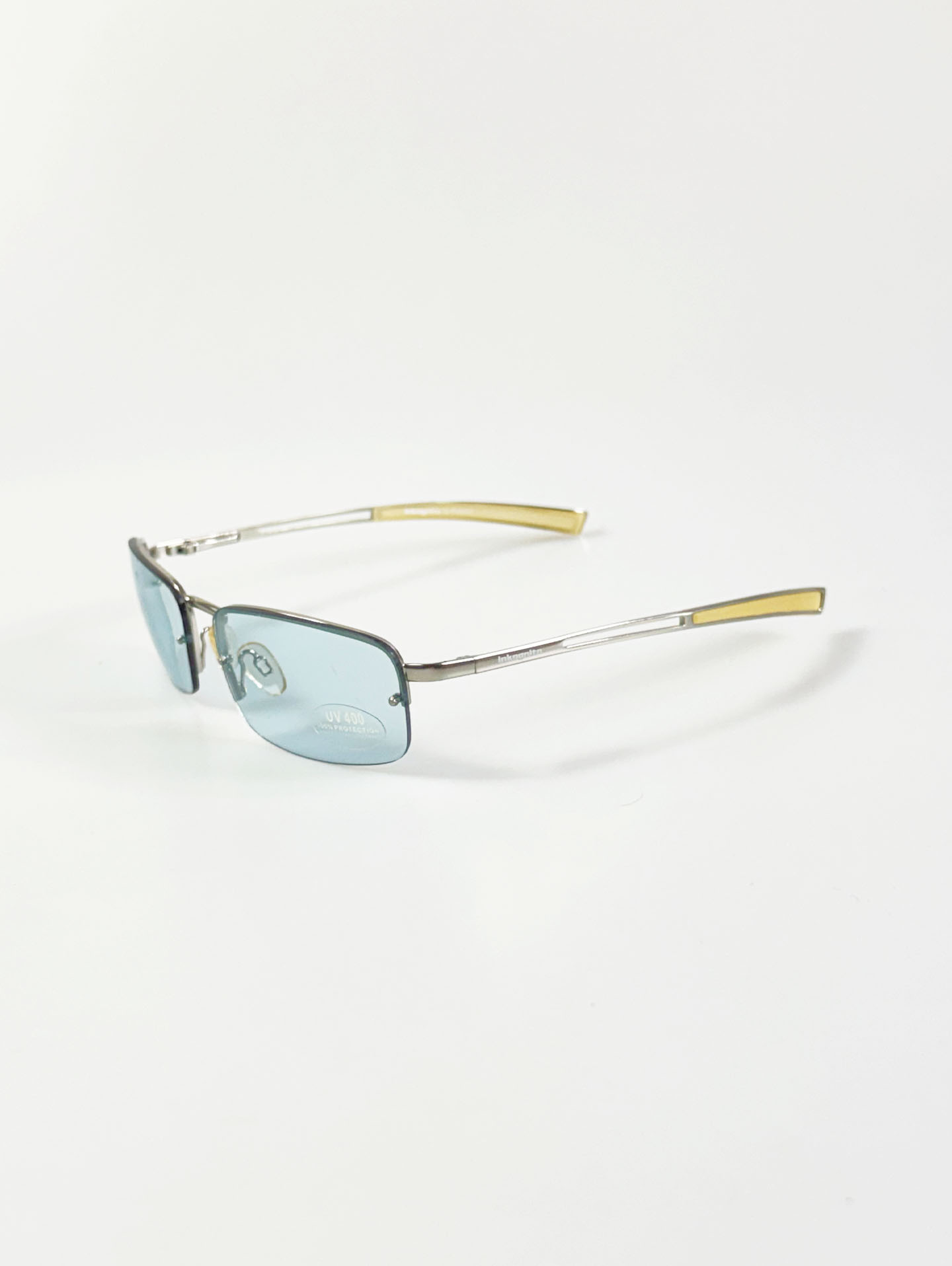 INKOGNITO Rimless Square Metal Blue Tint Sunglasses